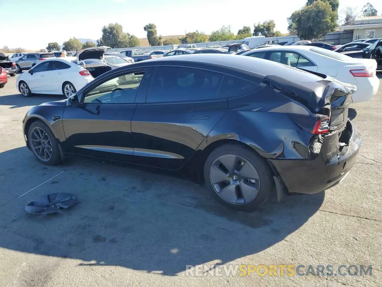2 fotografías del automóvil dañado 5YJ3E1EBXMF088495 TESLA MODEL 3 2021
