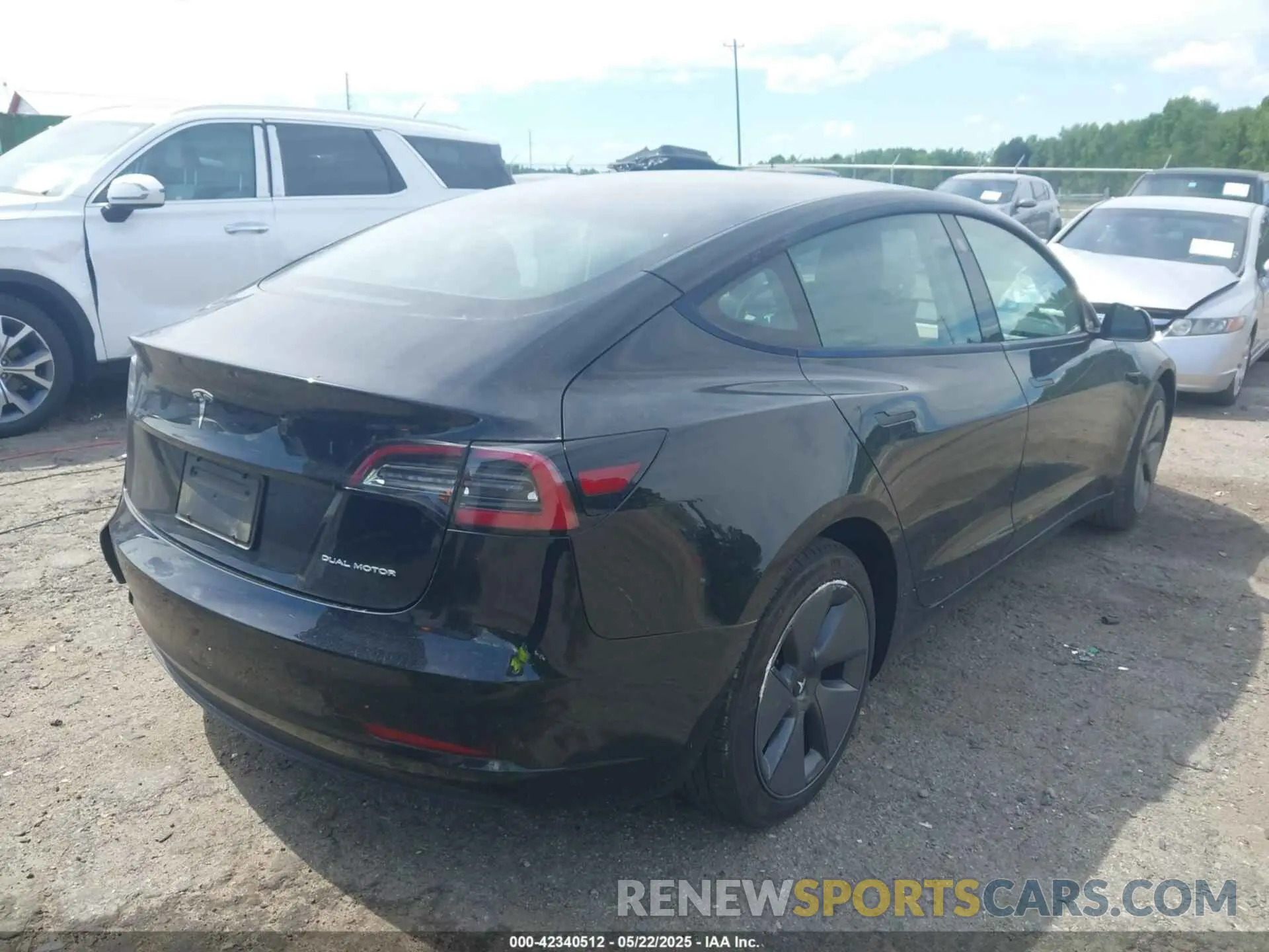 4 fotografías del automóvil dañado 5YJ3E1EBXMF848943 TESLA MODEL 3 2021