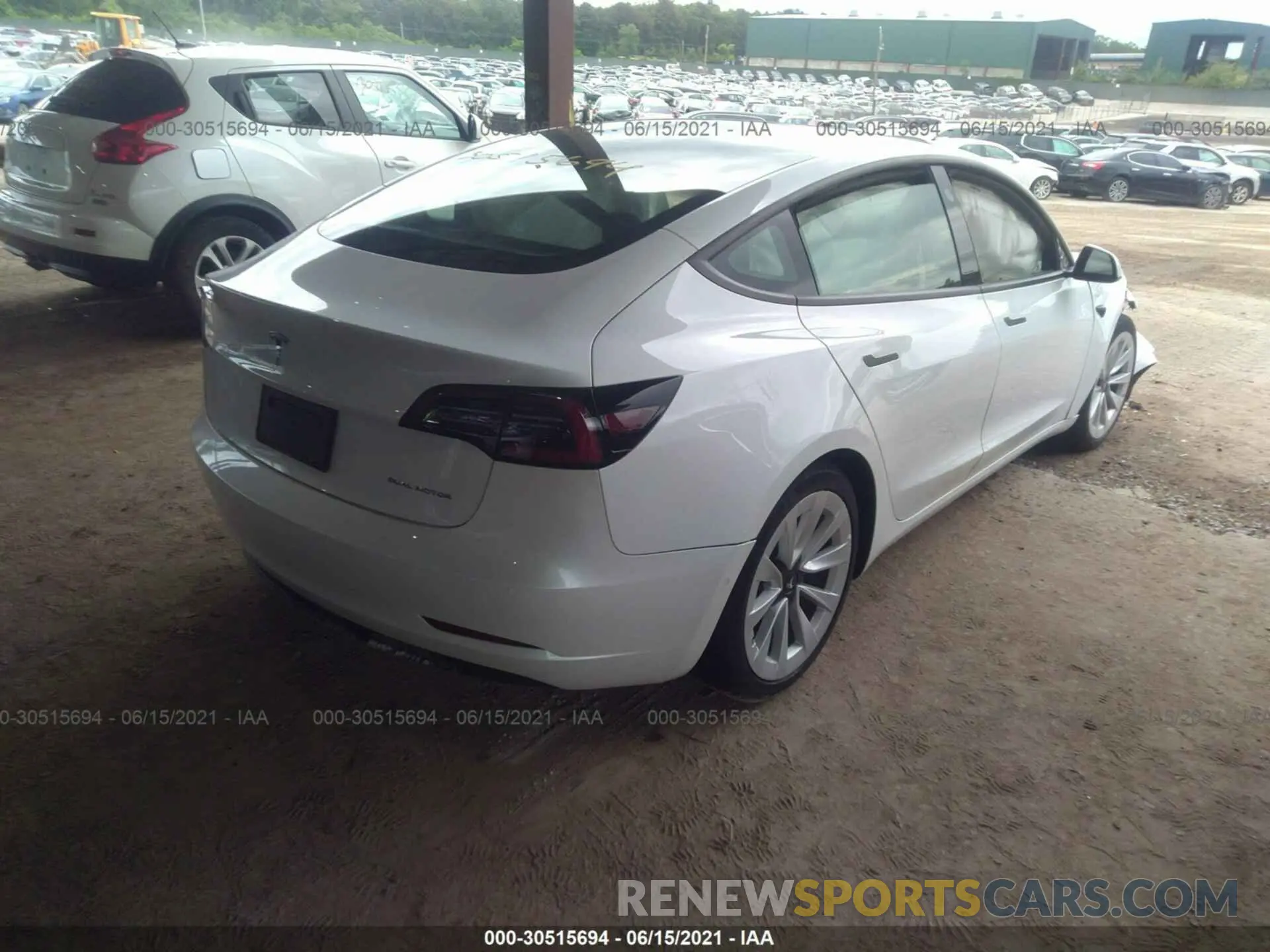 4 fotografías del automóvil dañado 5YJ3E1EBXMF862356 TESLA MODEL 3 2021