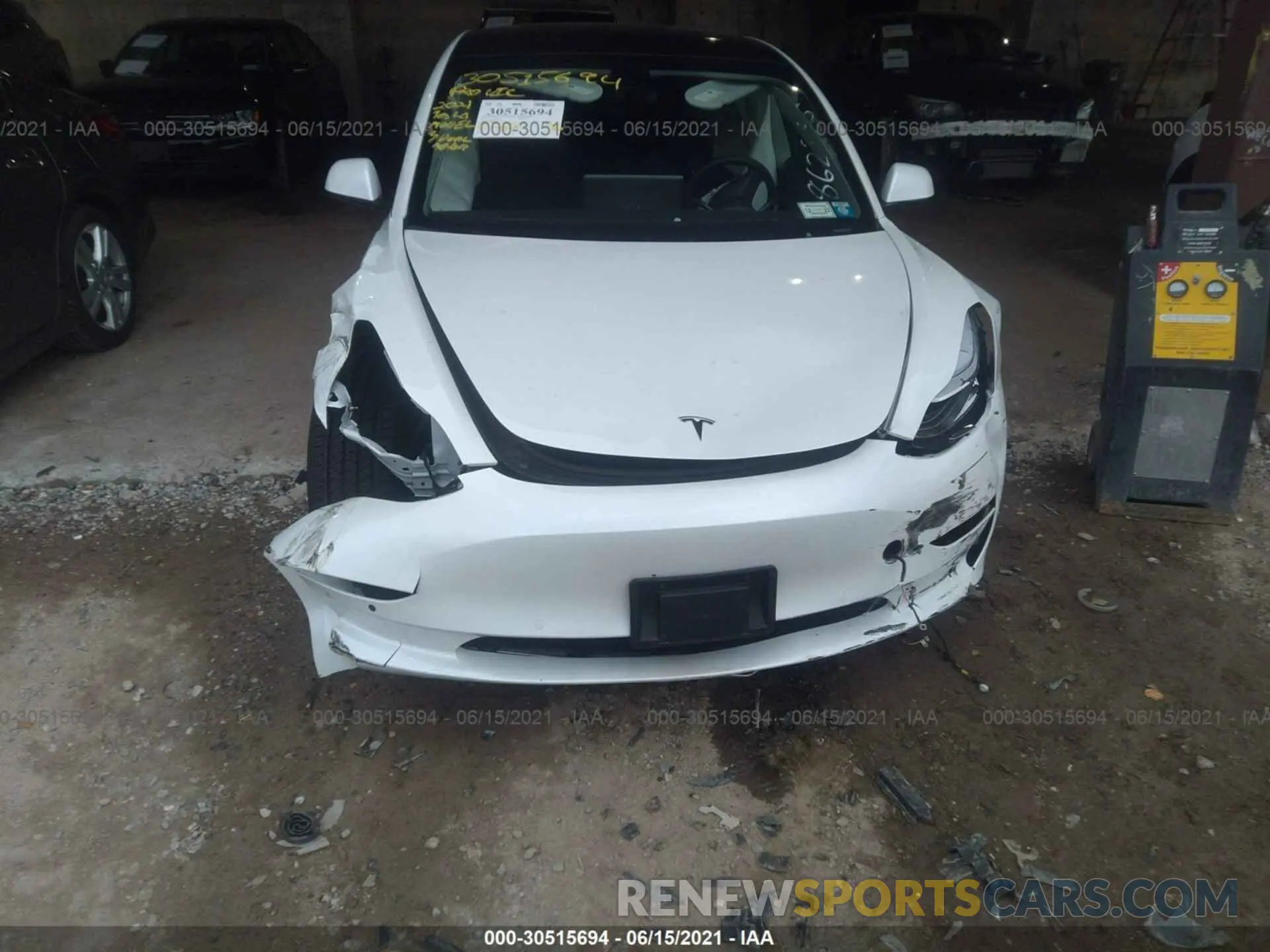 6 fotografías del automóvil dañado 5YJ3E1EBXMF862356 TESLA MODEL 3 2021