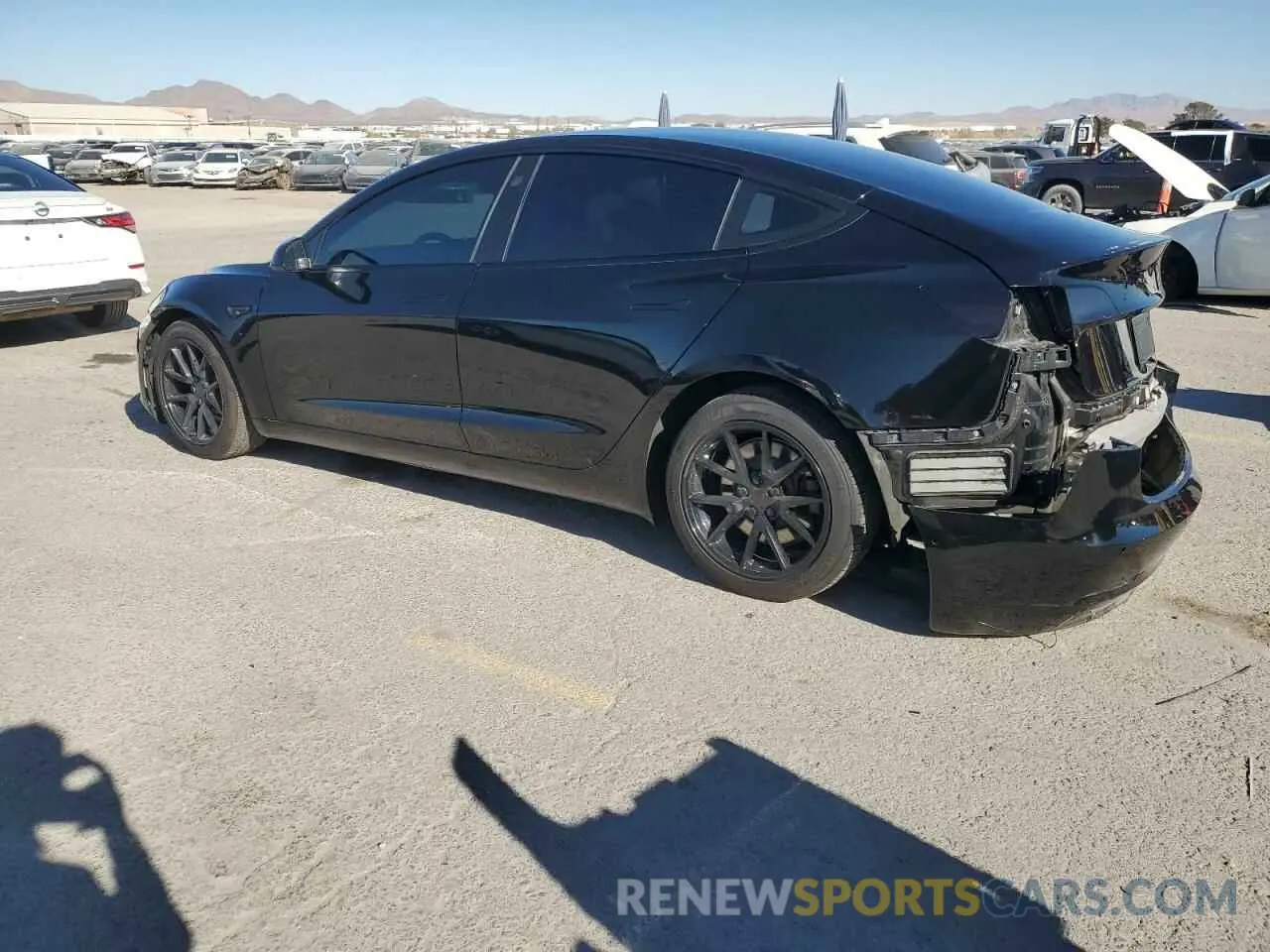 2 fotografías del automóvil dañado 5YJ3E1EBXMF876712 TESLA MODEL 3 2021