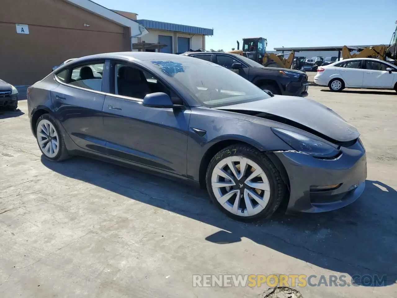 4 fotografías del automóvil dañado 5YJ3E1EBXMF879531 TESLA MODEL 3 2021
