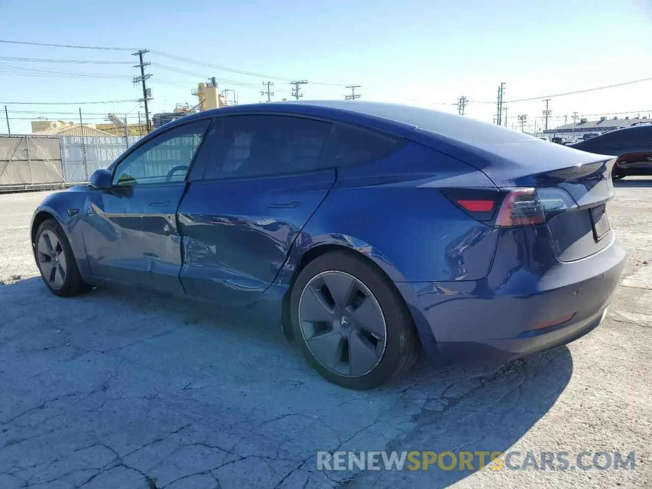 2 fotografías del automóvil dañado 5YJ3E1EBXMF925147 TESLA MODEL 3 2021