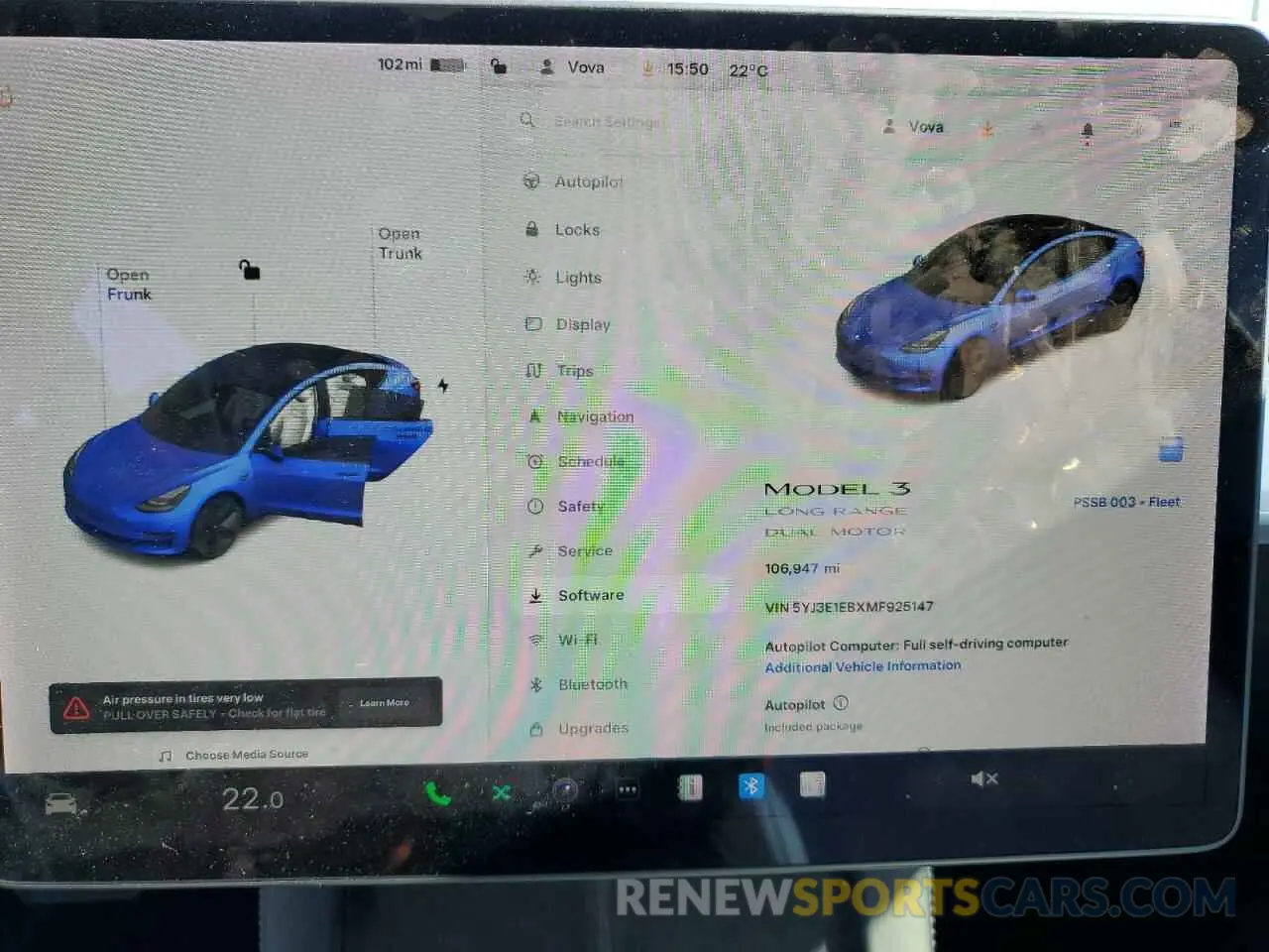 9 fotografías del automóvil dañado 5YJ3E1EBXMF925147 TESLA MODEL 3 2021