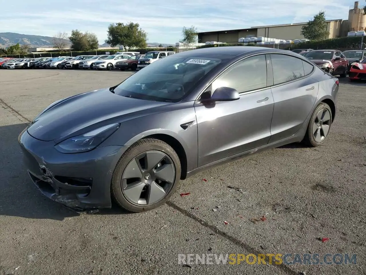 1 fotografías del automóvil dañado 5YJ3E1EBXMF927108 TESLA MODEL 3 2021
