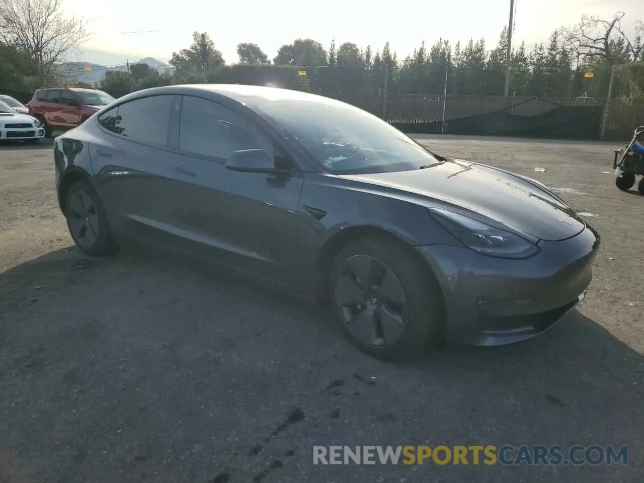 4 fotografías del automóvil dañado 5YJ3E1EBXMF927108 TESLA MODEL 3 2021