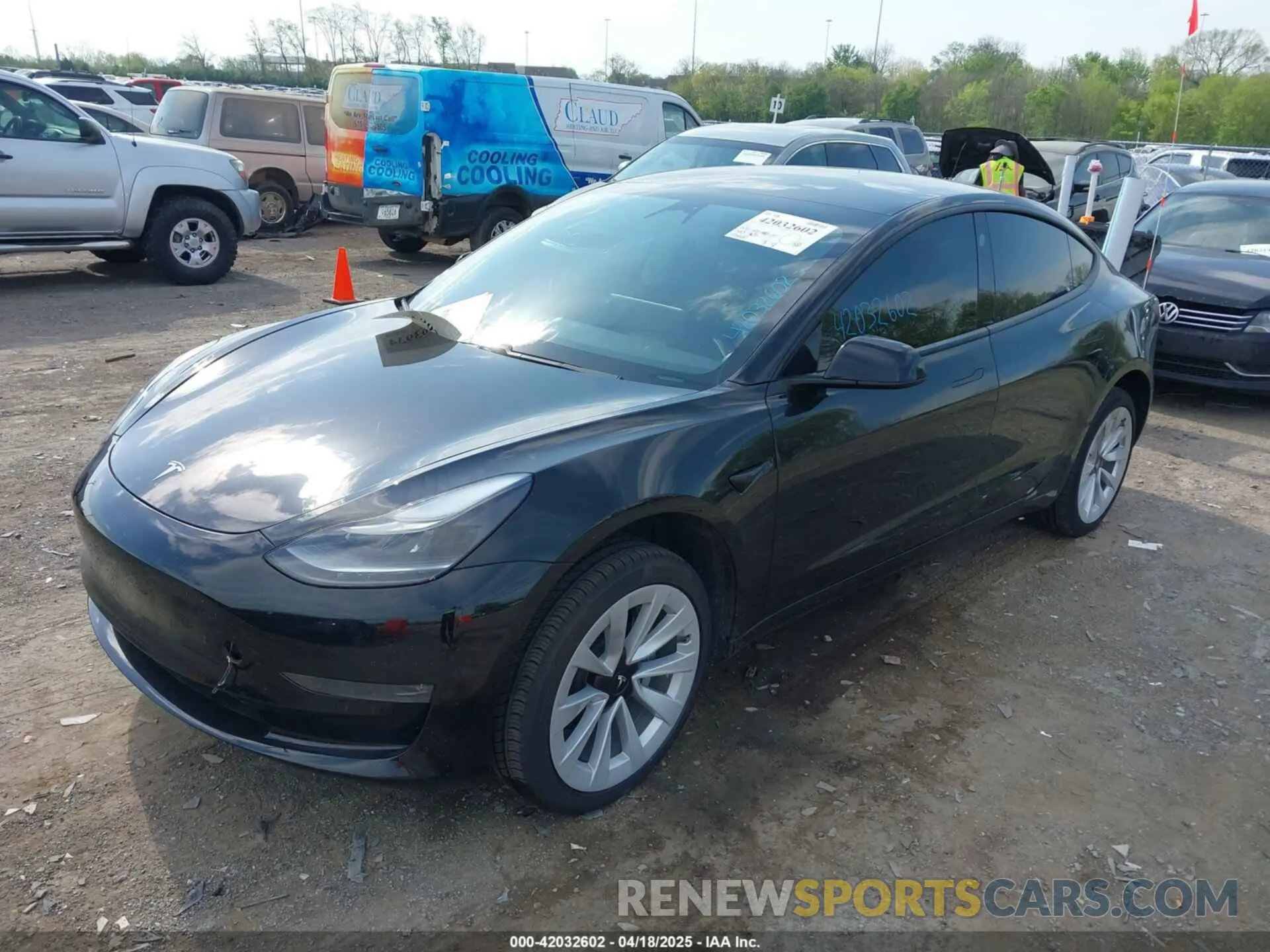 2 fotografías del automóvil dañado 5YJ3E1EBXMF974946 TESLA MODEL 3 2021