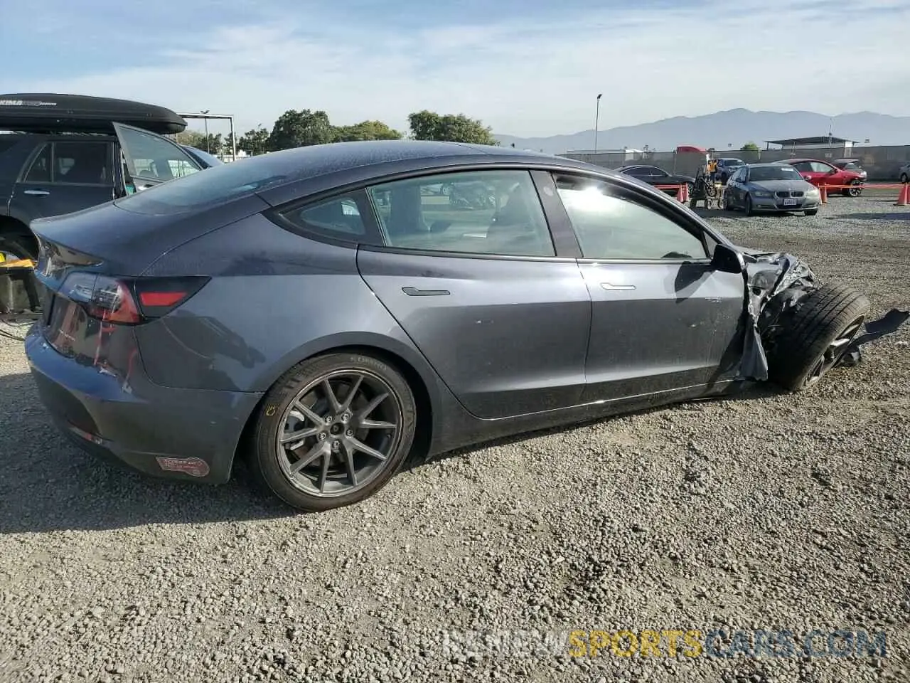 3 fotografías del automóvil dañado 5YJ3E1EBXMF979077 TESLA MODEL 3 2021