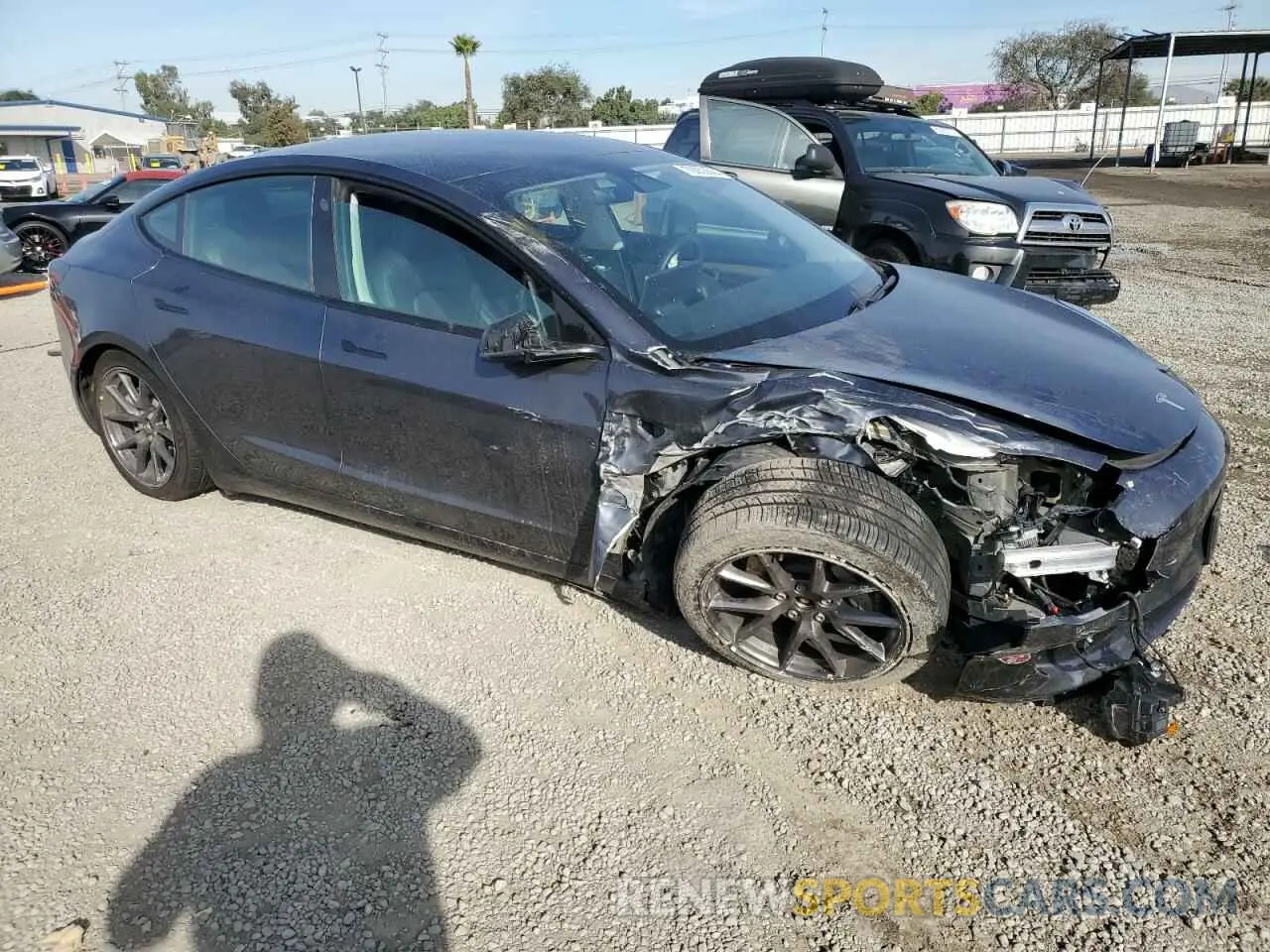 4 fotografías del automóvil dañado 5YJ3E1EBXMF979077 TESLA MODEL 3 2021
