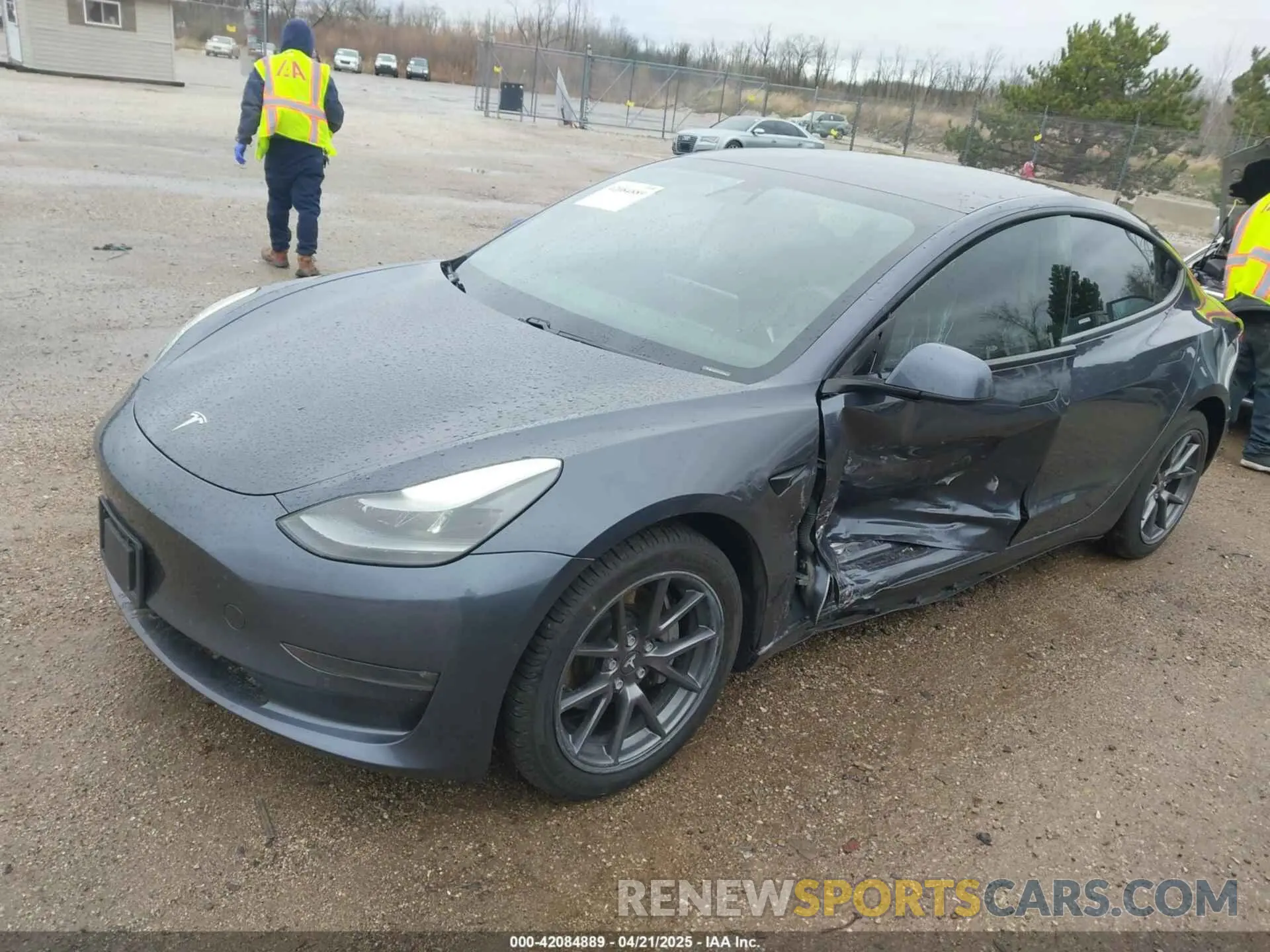 2 fotografías del automóvil dañado 5YJ3E1EBXMF988037 TESLA MODEL 3 2021