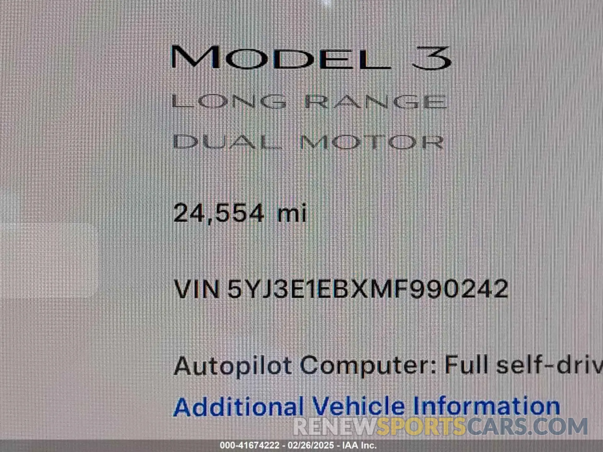 15 fotografías del automóvil dañado 5YJ3E1EBXMF990242 TESLA MODEL 3 2021