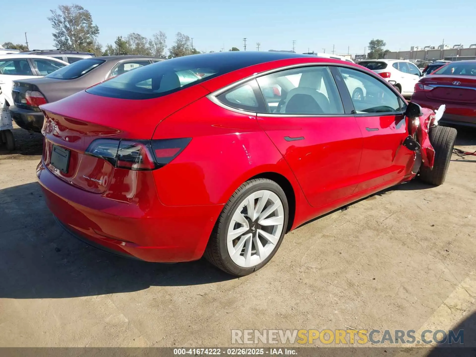 4 fotografías del automóvil dañado 5YJ3E1EBXMF990242 TESLA MODEL 3 2021