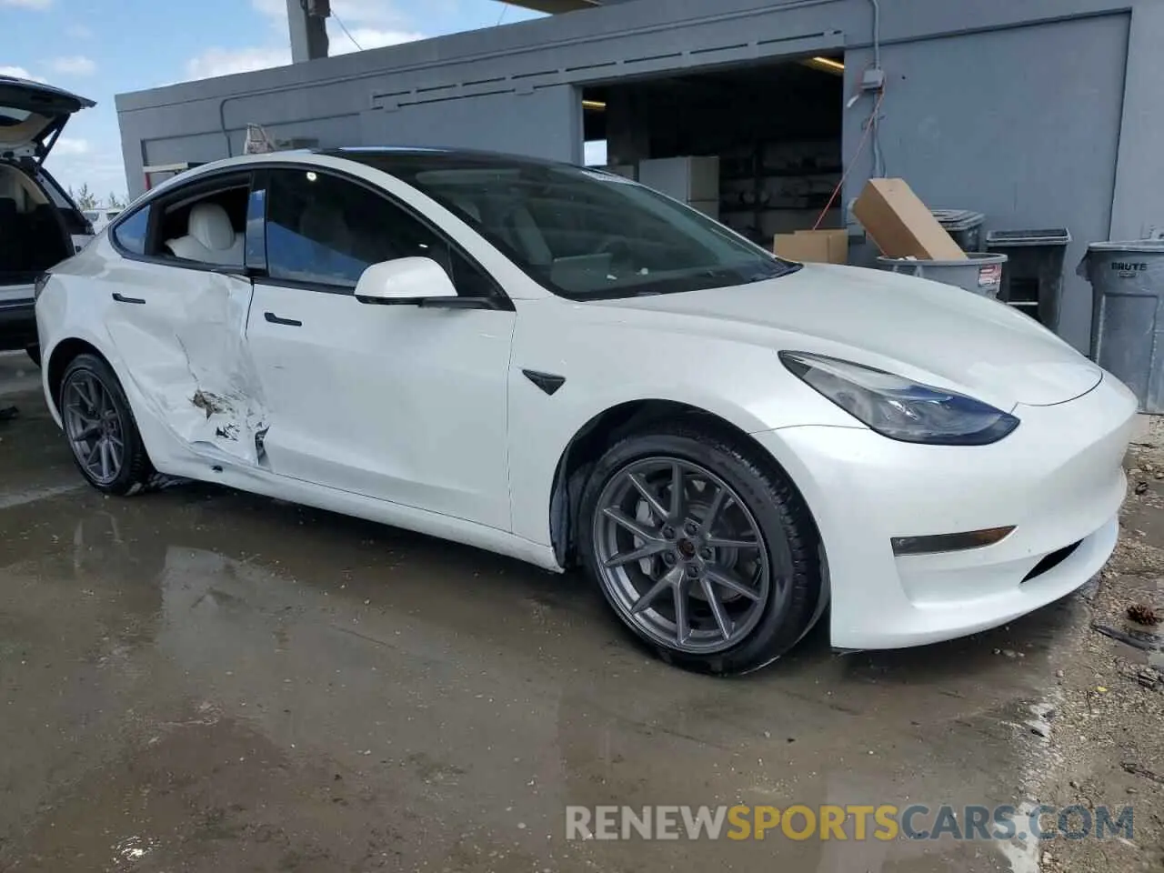 4 fotografías del automóvil dañado 5YJ3E1EBXMF993027 TESLA MODEL 3 2021