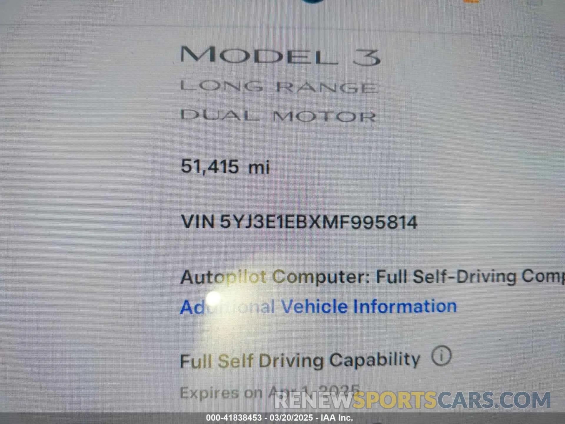 16 fotografías del automóvil dañado 5YJ3E1EBXMF995814 TESLA MODEL 3 2021