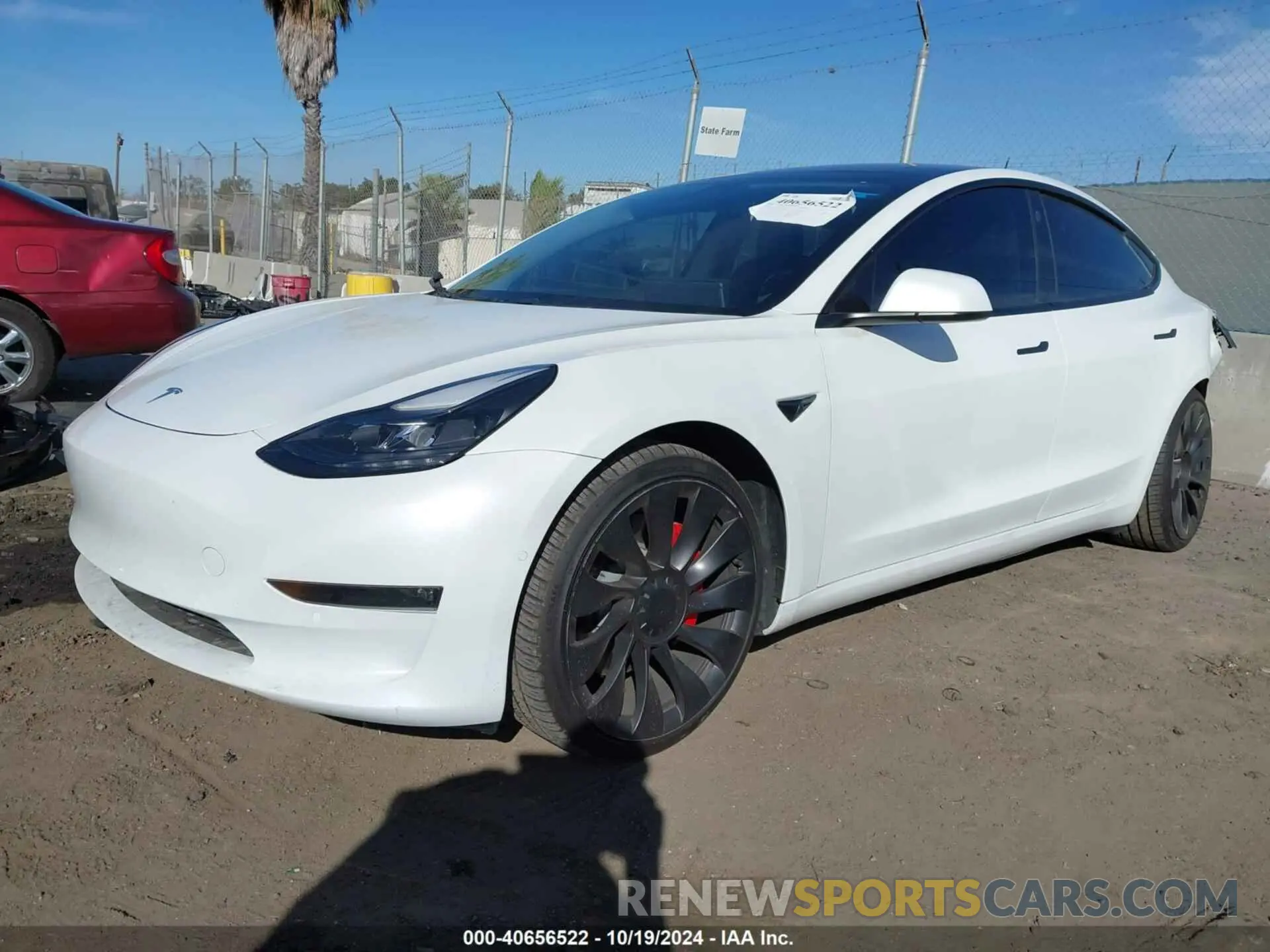 2 fotografías del automóvil dañado 5YJ3E1EC0MF001616 TESLA MODEL 3 2021