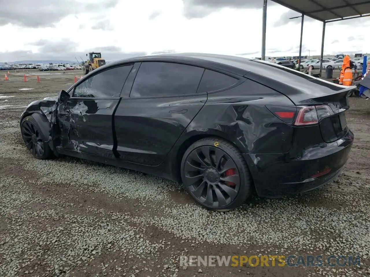 2 fotografías del automóvil dañado 5YJ3E1EC0MF075439 TESLA MODEL 3 2021