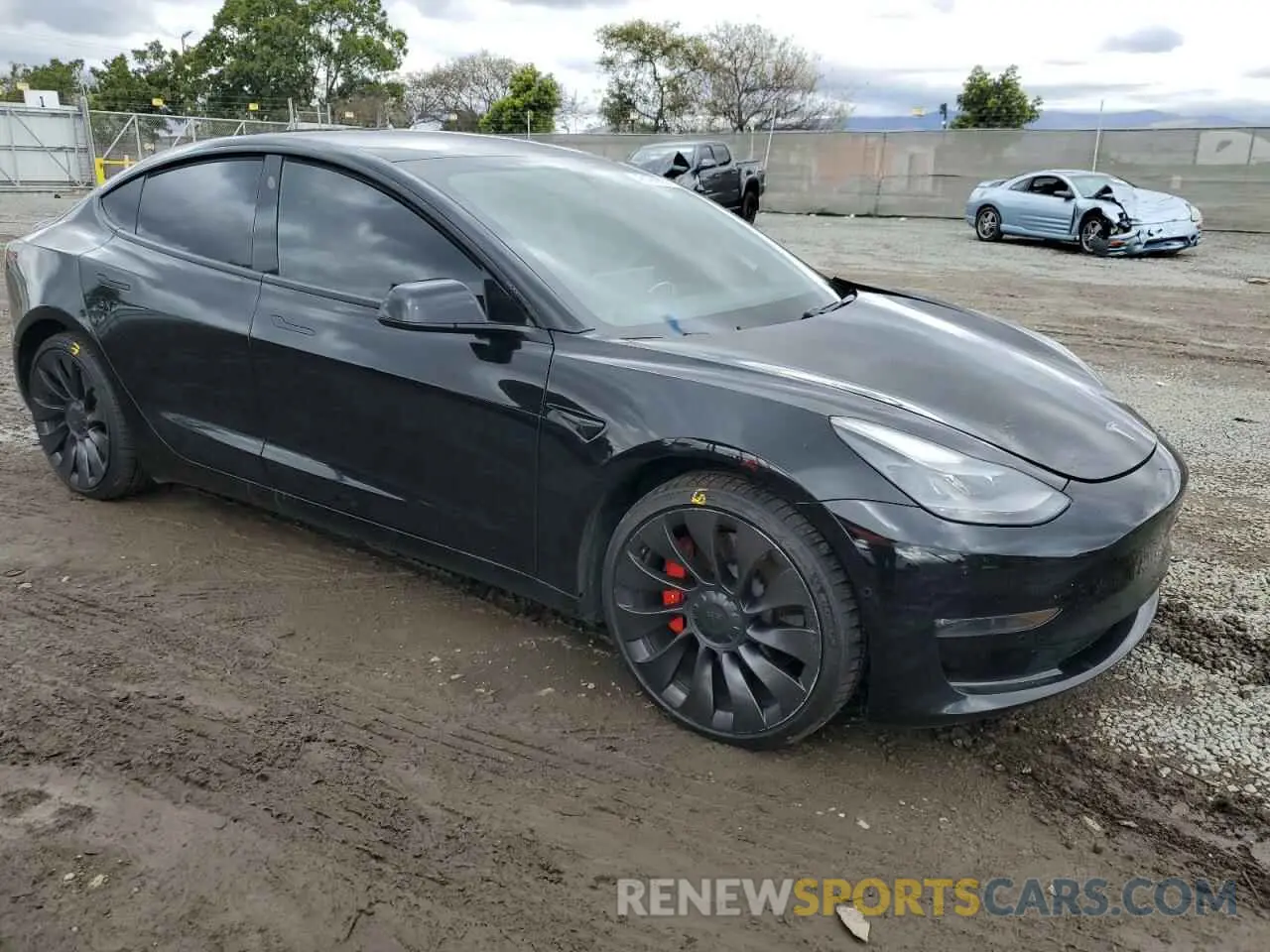 4 fotografías del automóvil dañado 5YJ3E1EC0MF075439 TESLA MODEL 3 2021