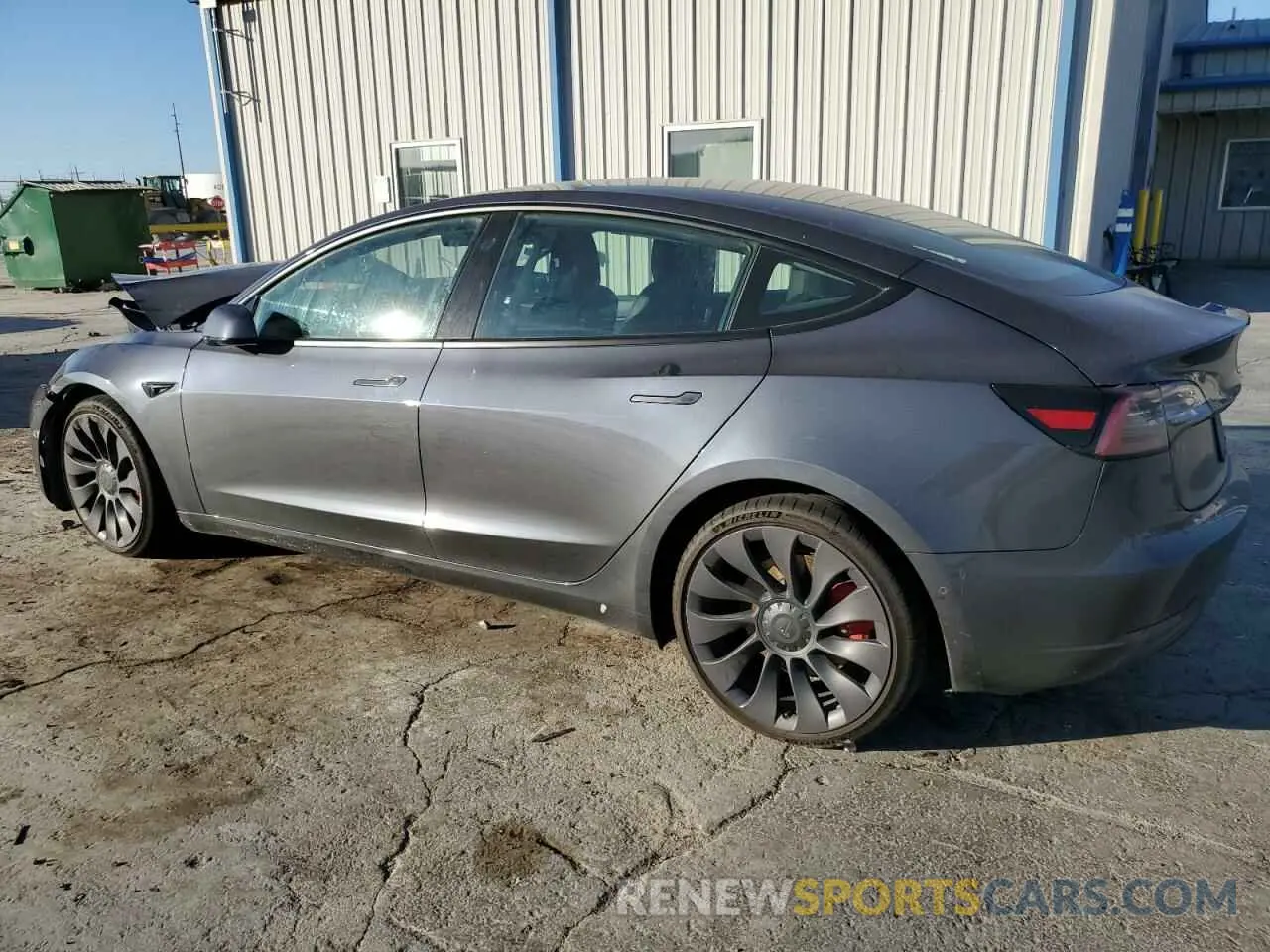2 fotografías del automóvil dañado 5YJ3E1EC0MF862679 TESLA MODEL 3 2021