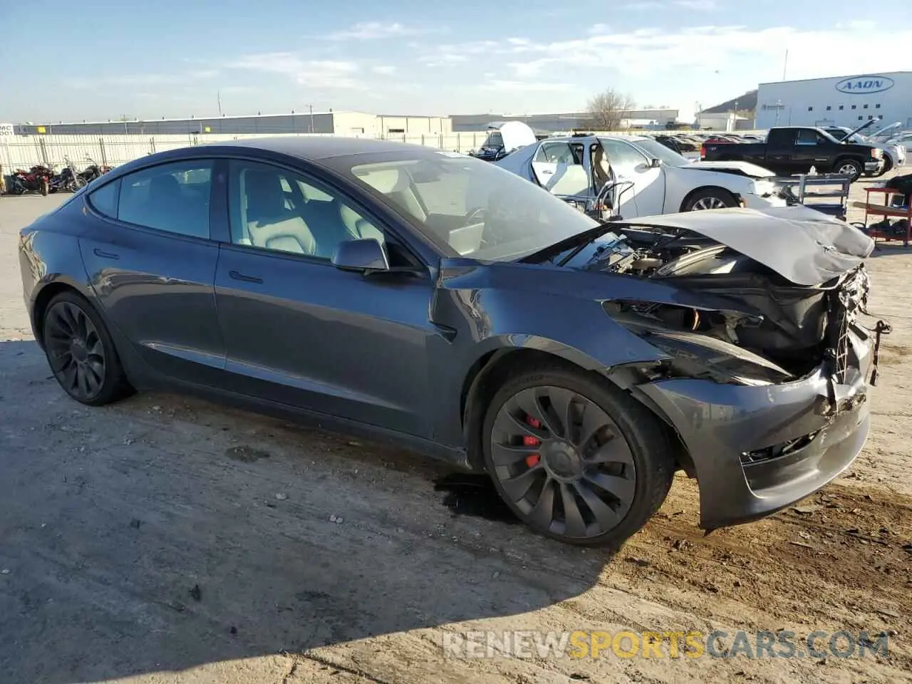 4 fotografías del automóvil dañado 5YJ3E1EC0MF862679 TESLA MODEL 3 2021
