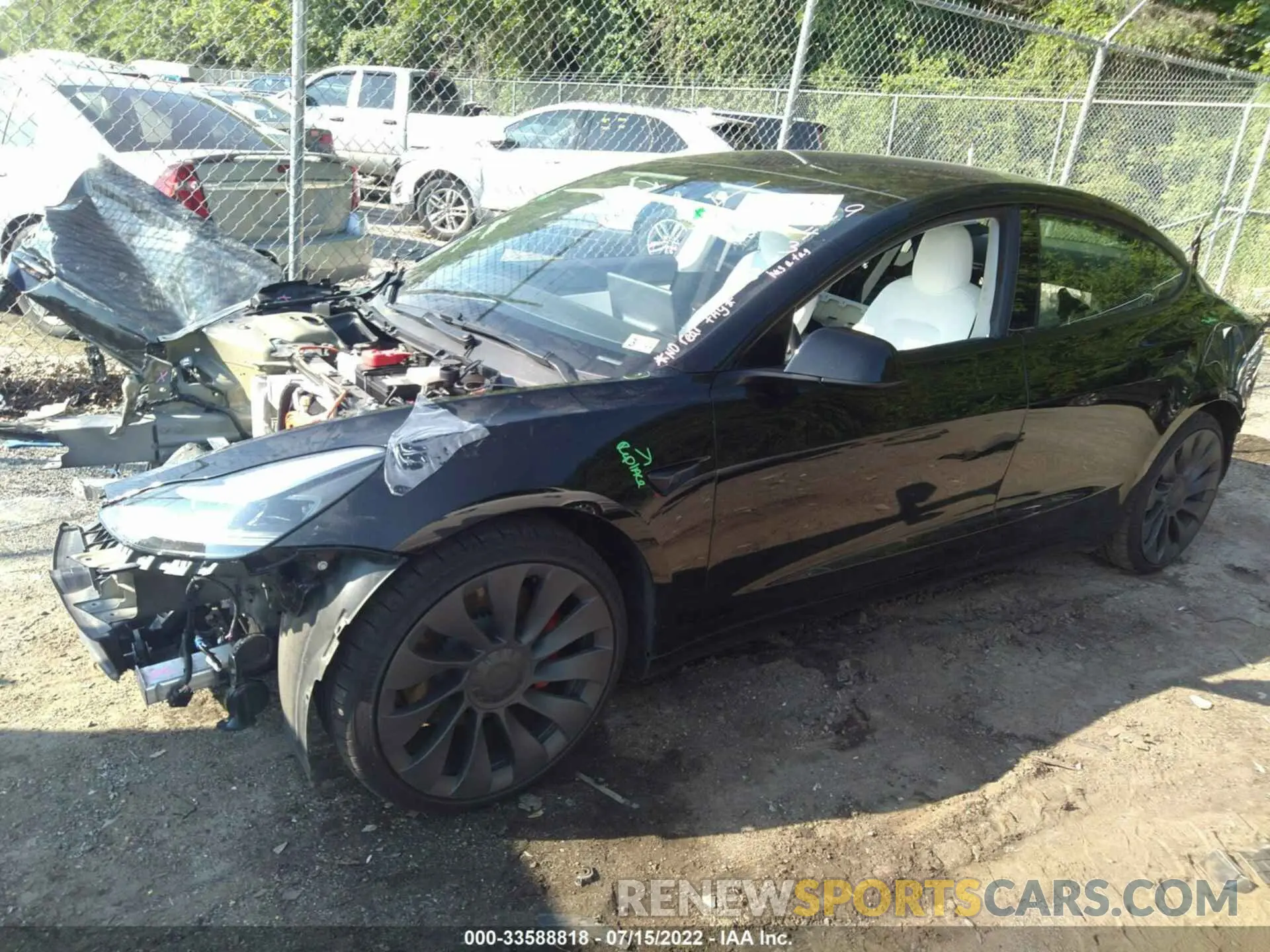 2 fotografías del automóvil dañado 5YJ3E1EC0MF914313 TESLA MODEL 3 2021