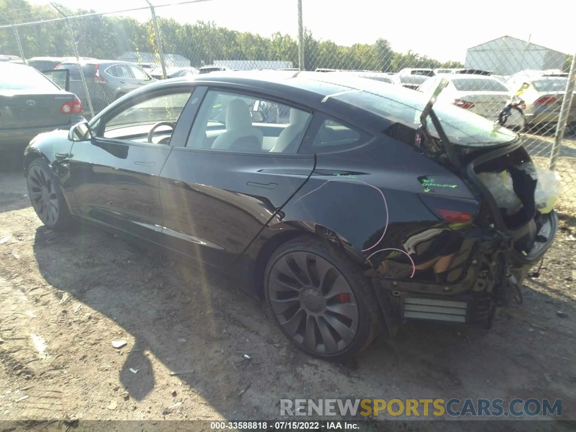 3 fotografías del automóvil dañado 5YJ3E1EC0MF914313 TESLA MODEL 3 2021