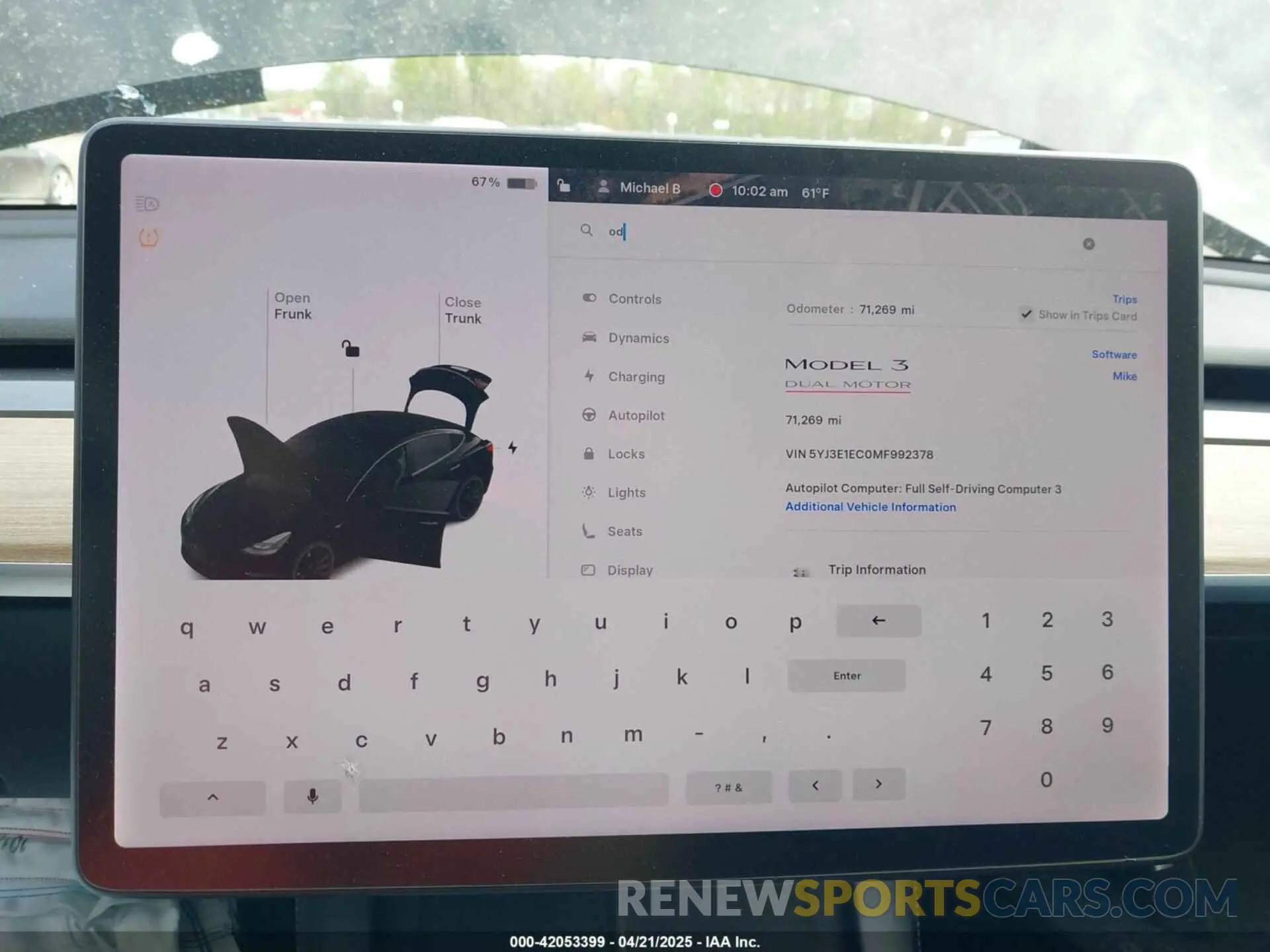7 fotografías del automóvil dañado 5YJ3E1EC0MF992378 TESLA MODEL 3 2021