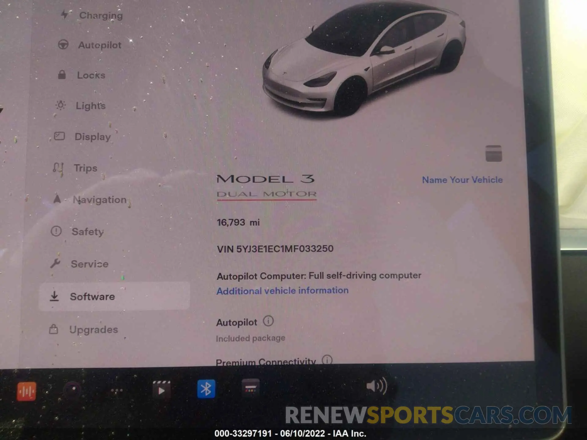 7 fotografías del automóvil dañado 5YJ3E1EC1MF033250 TESLA MODEL 3 2021