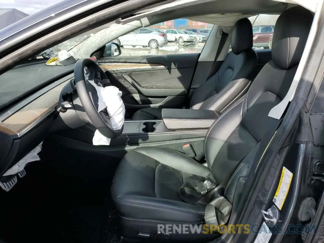 7 fotografías del automóvil dañado 5YJ3E1EC1MF056513 TESLA MODEL 3 2021