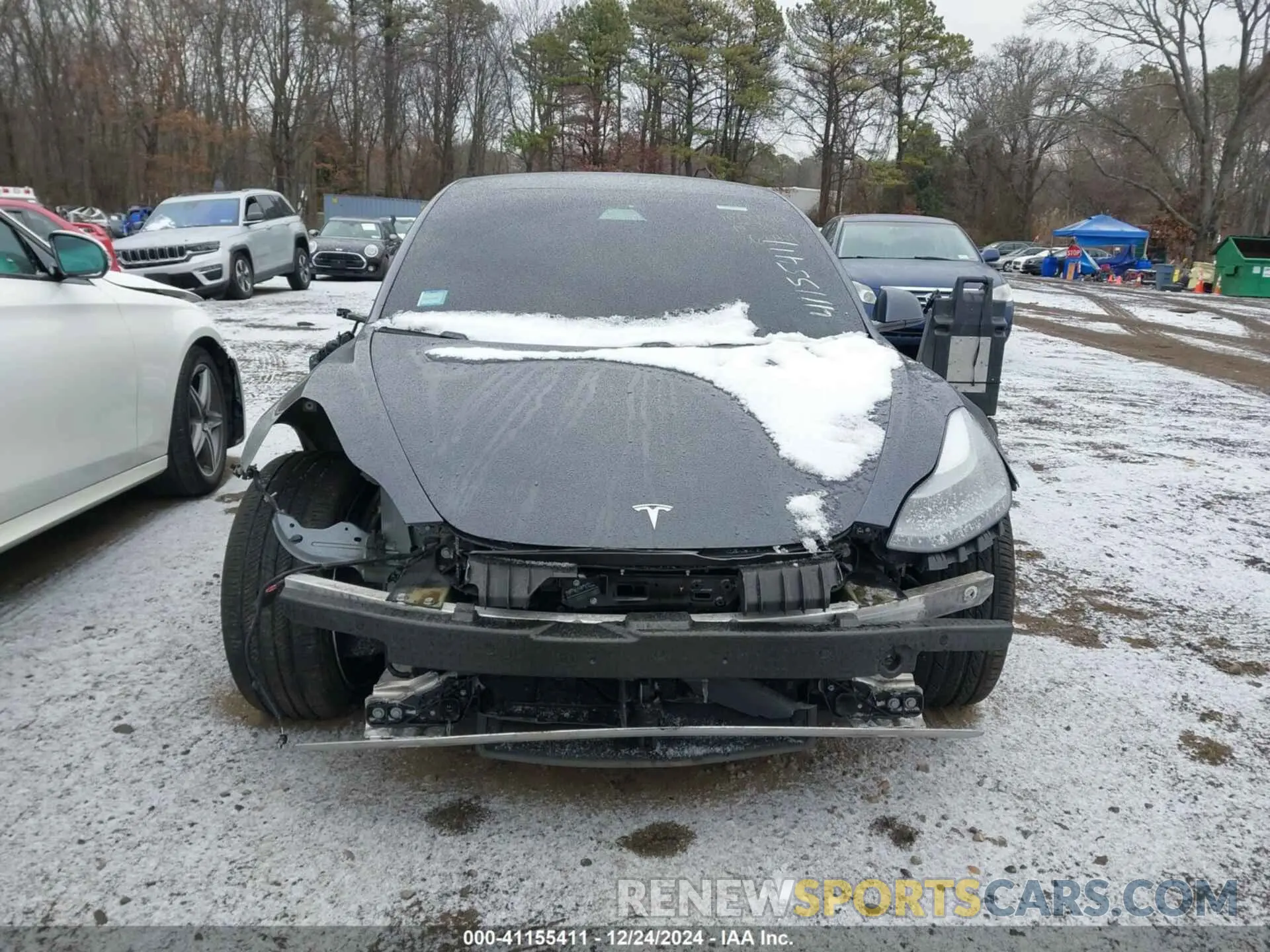 12 fotografías del automóvil dañado 5YJ3E1EC1MF063414 TESLA MODEL 3 2021