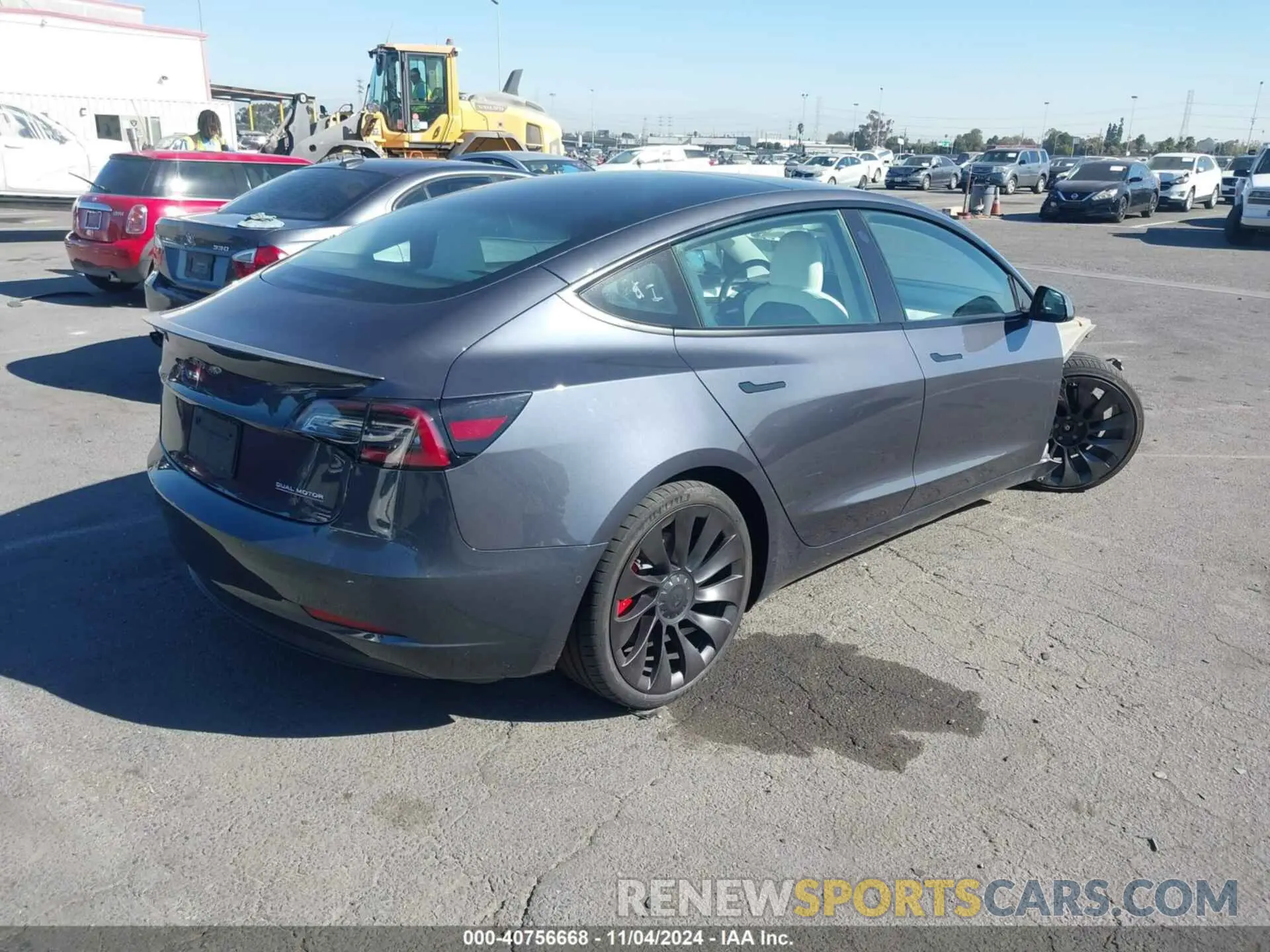4 fotografías del automóvil dañado 5YJ3E1EC1MF090161 TESLA MODEL 3 2021