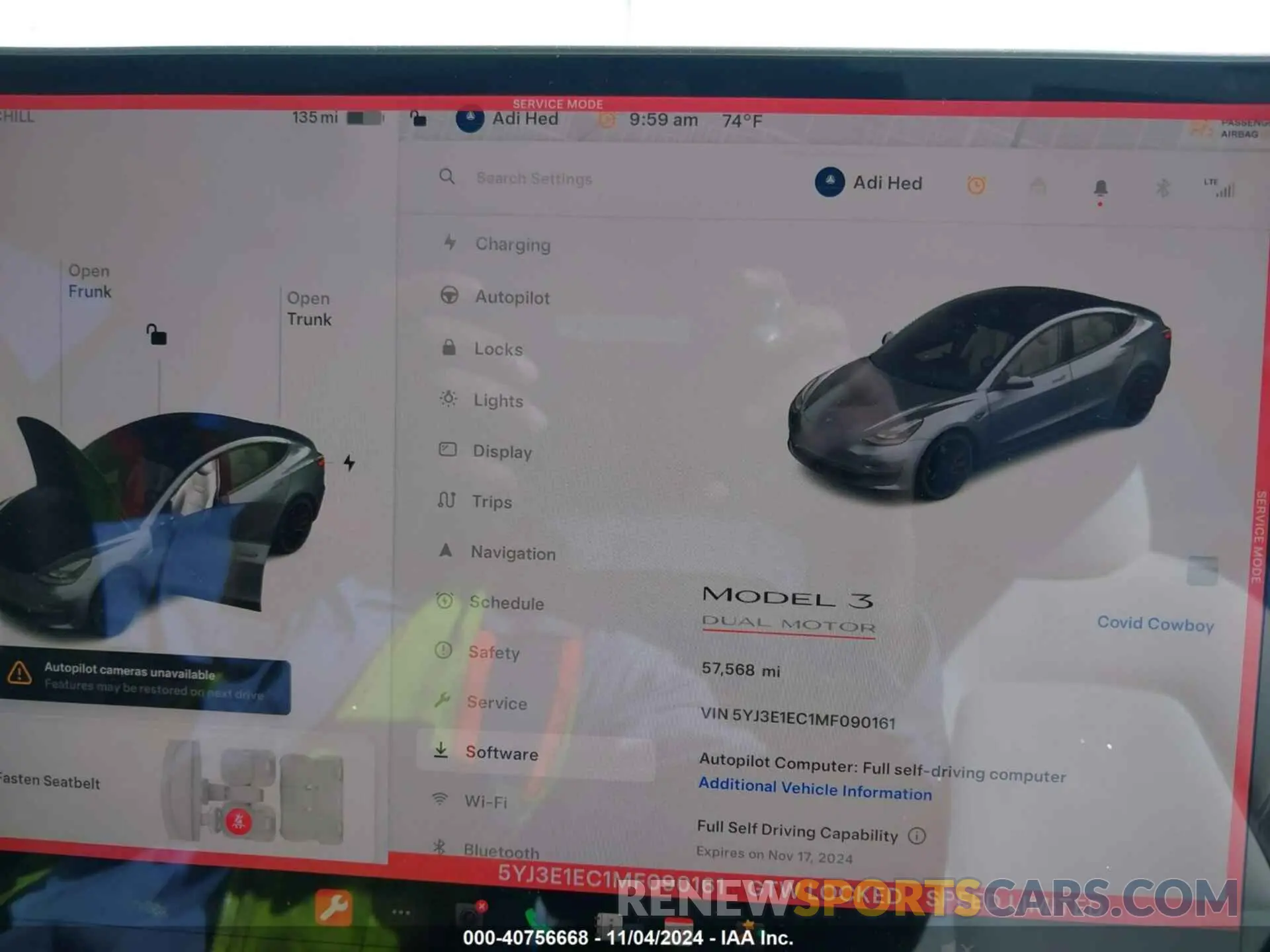 7 fotografías del automóvil dañado 5YJ3E1EC1MF090161 TESLA MODEL 3 2021