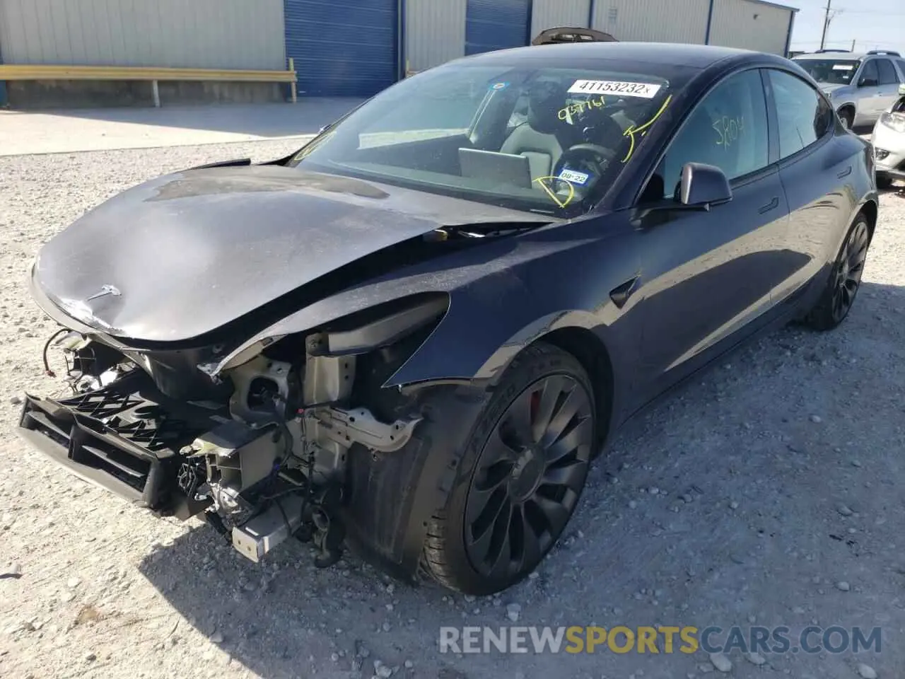 2 fotografías del automóvil dañado 5YJ3E1EC2MF037761 TESLA MODEL 3 2021
