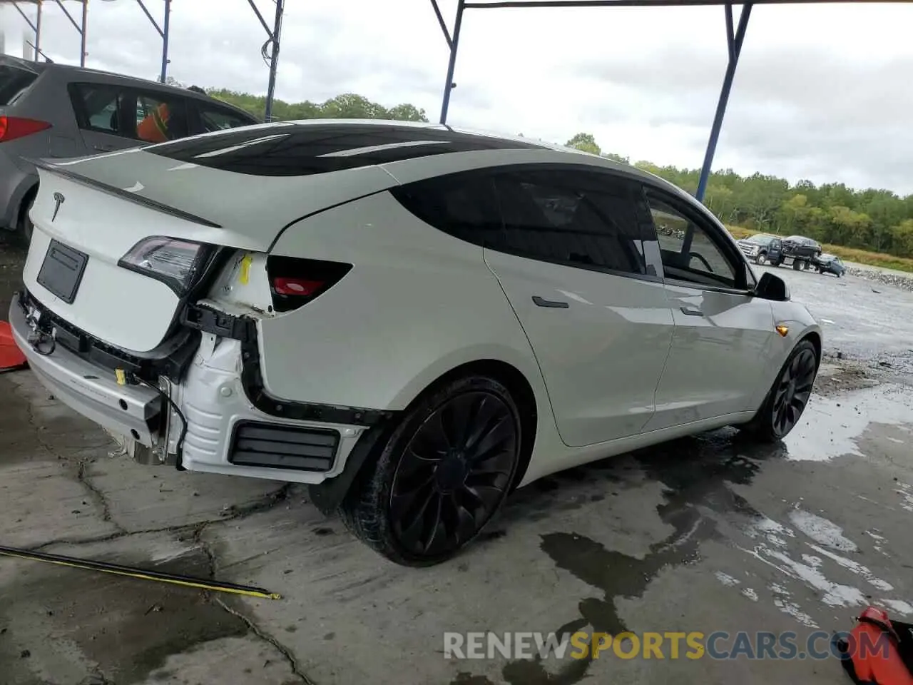 3 fotografías del automóvil dañado 5YJ3E1EC2MF061168 TESLA MODEL 3 2021