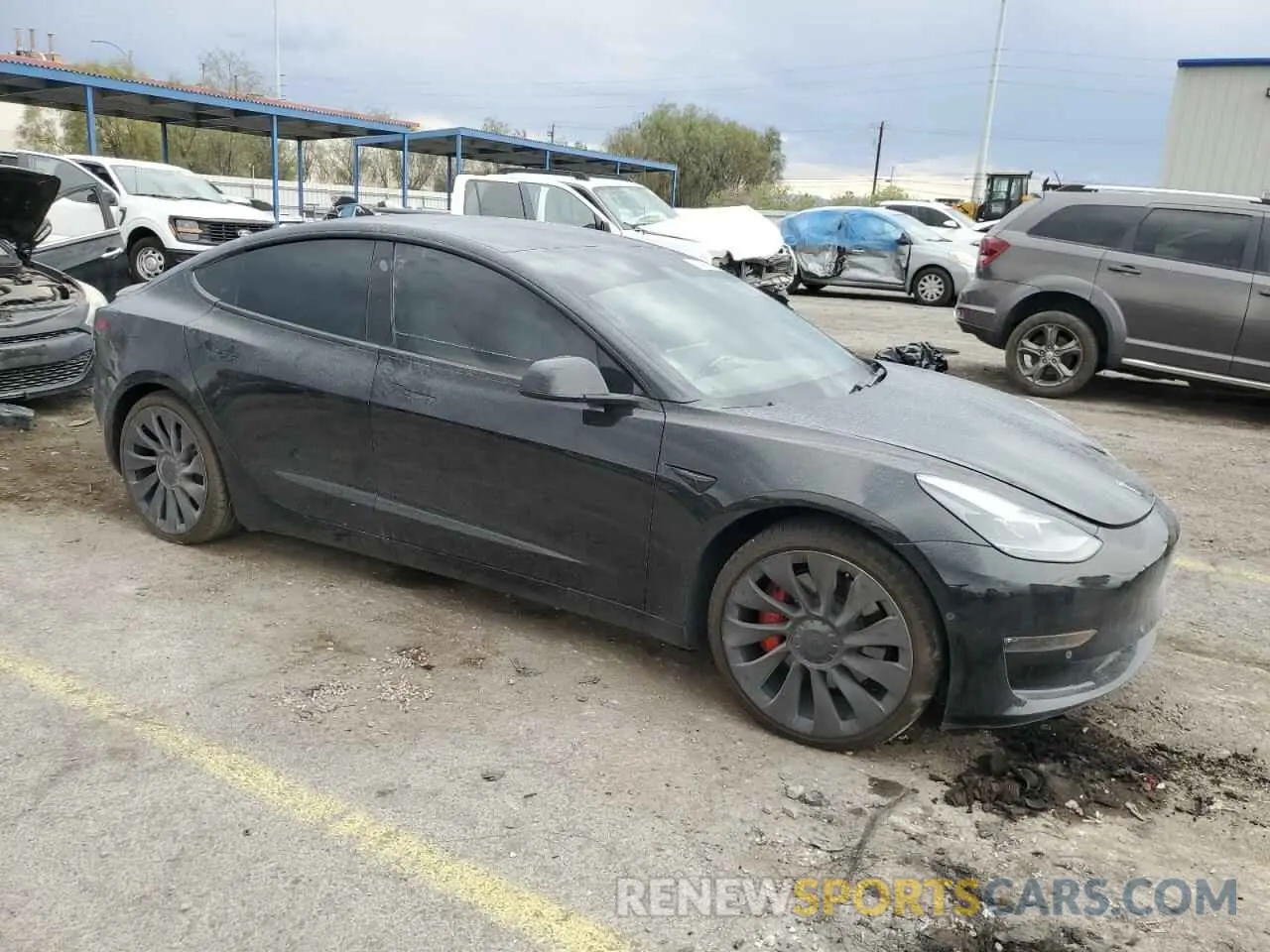 4 fotografías del automóvil dañado 5YJ3E1EC2MF984962 TESLA MODEL 3 2021
