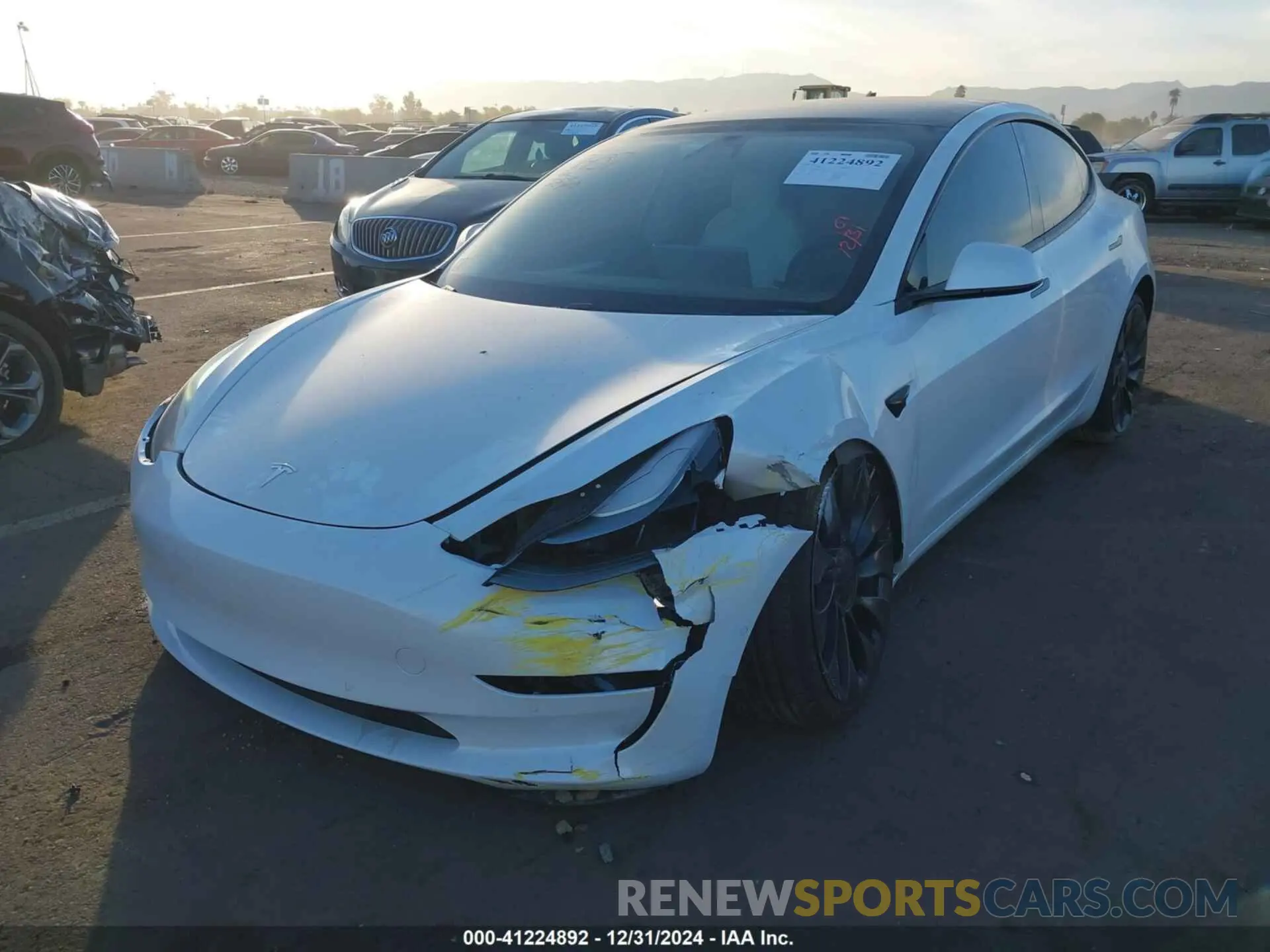 6 fotografías del automóvil dañado 5YJ3E1EC3MF000881 TESLA MODEL 3 2021