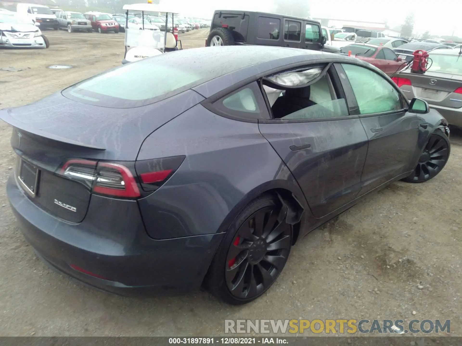 4 fotografías del automóvil dañado 5YJ3E1EC3MF073975 TESLA MODEL 3 2021