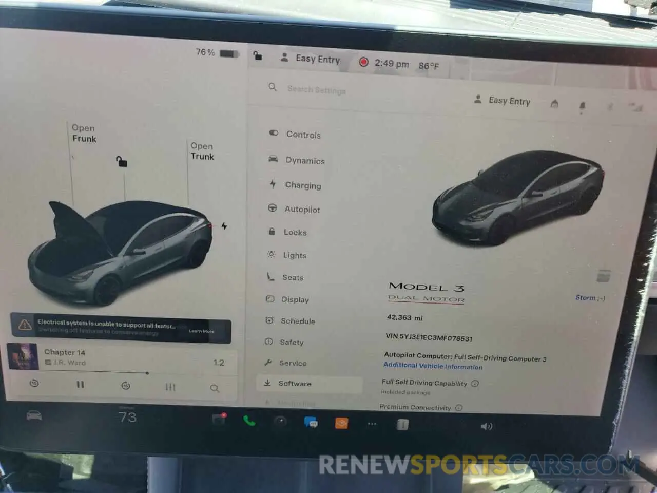 9 fotografías del automóvil dañado 5YJ3E1EC3MF078531 TESLA MODEL 3 2021