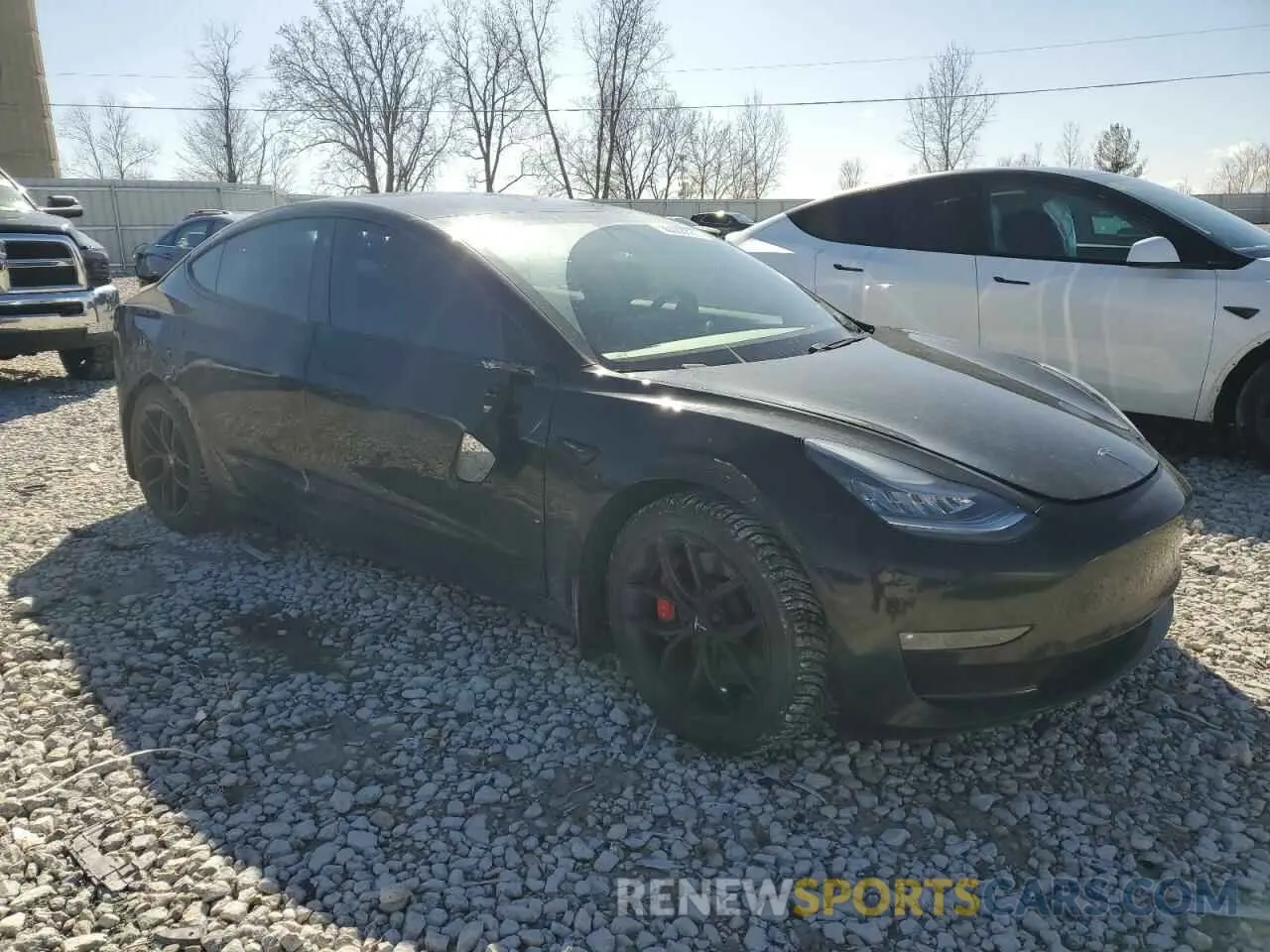 4 fotografías del automóvil dañado 5YJ3E1EC3MF849828 TESLA MODEL 3 2021