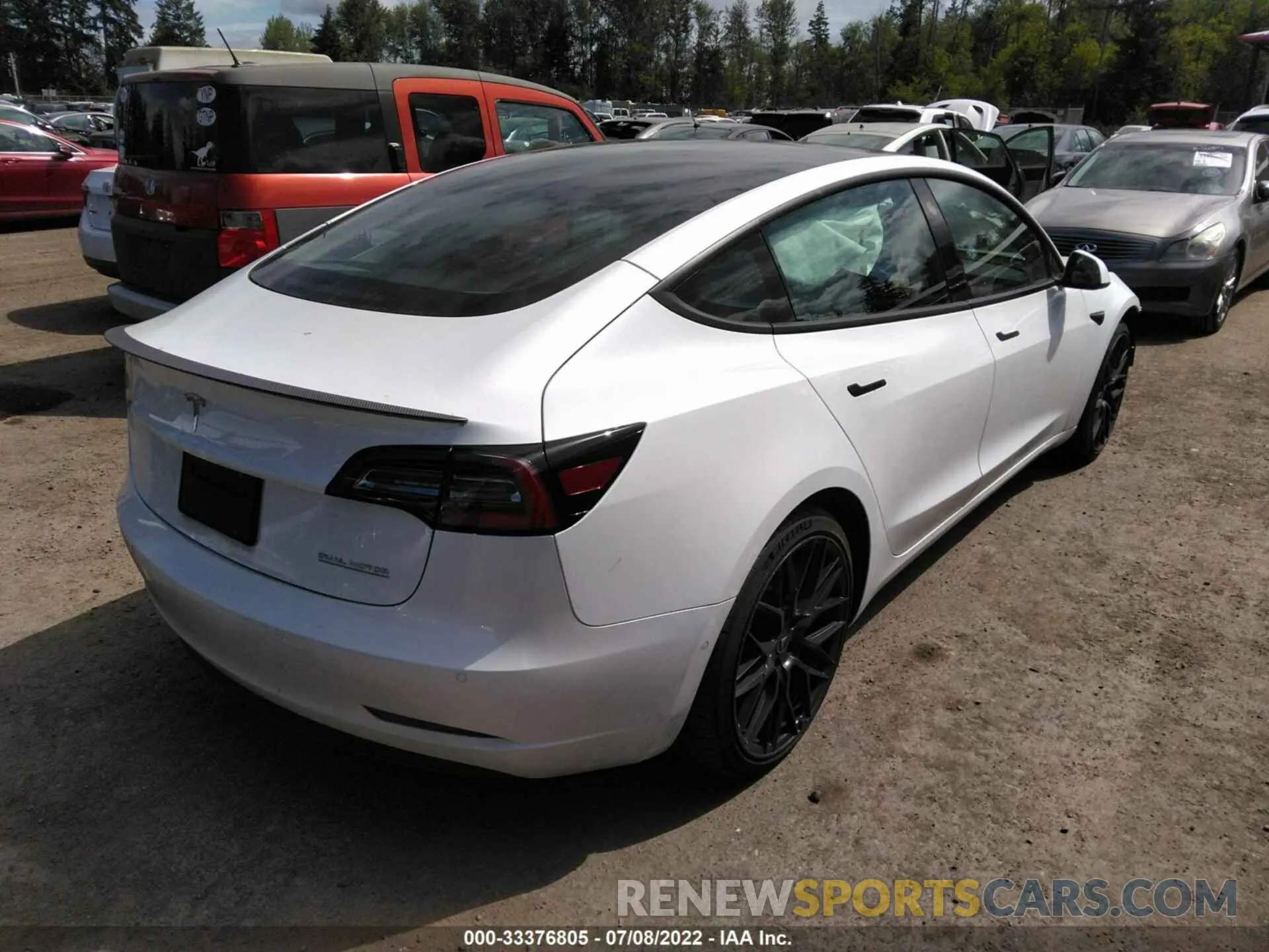 4 fotografías del automóvil dañado 5YJ3E1EC3MF996893 TESLA MODEL 3 2021