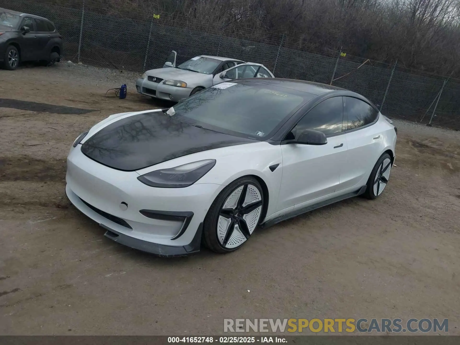 2 fotografías del automóvil dañado 5YJ3E1EC5MF059625 TESLA MODEL 3 2021