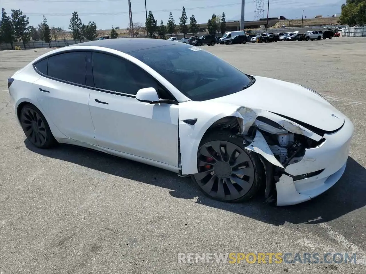 4 fotografías del automóvil dañado 5YJ3E1EC5MF076277 TESLA MODEL 3 2021