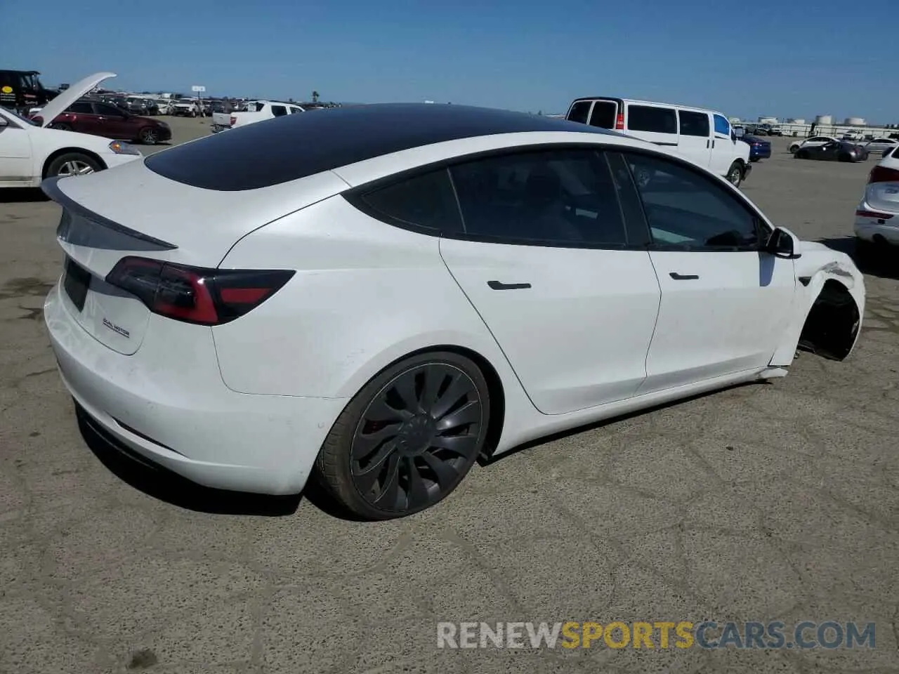 3 fotografías del automóvil dañado 5YJ3E1EC5MF077493 TESLA MODEL 3 2021