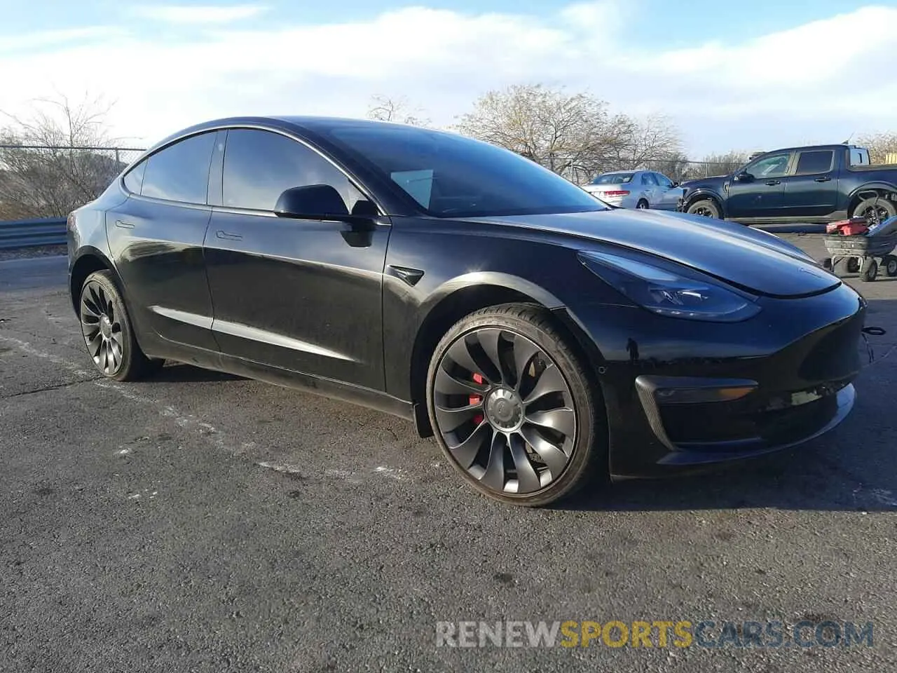 4 fotografías del automóvil dañado 5YJ3E1EC5MF093659 TESLA MODEL 3 2021