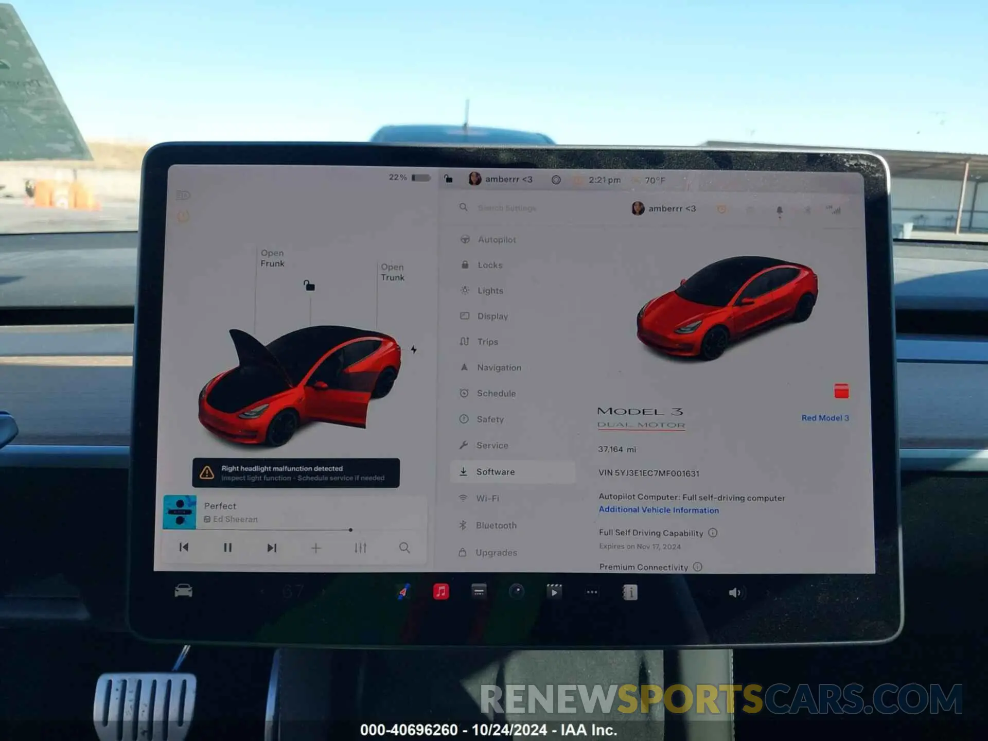 19 fotografías del automóvil dañado 5YJ3E1EC7MF001631 TESLA MODEL 3 2021