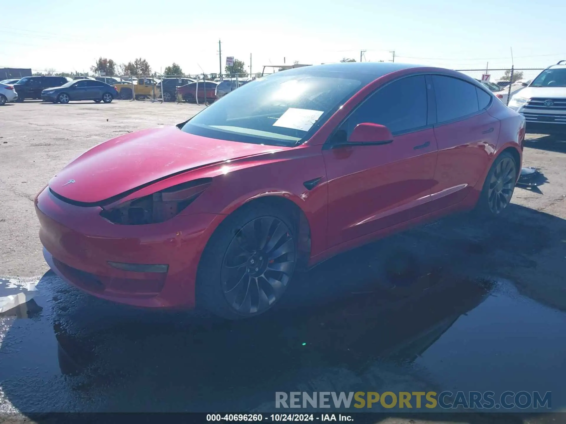 2 fotografías del automóvil dañado 5YJ3E1EC7MF001631 TESLA MODEL 3 2021