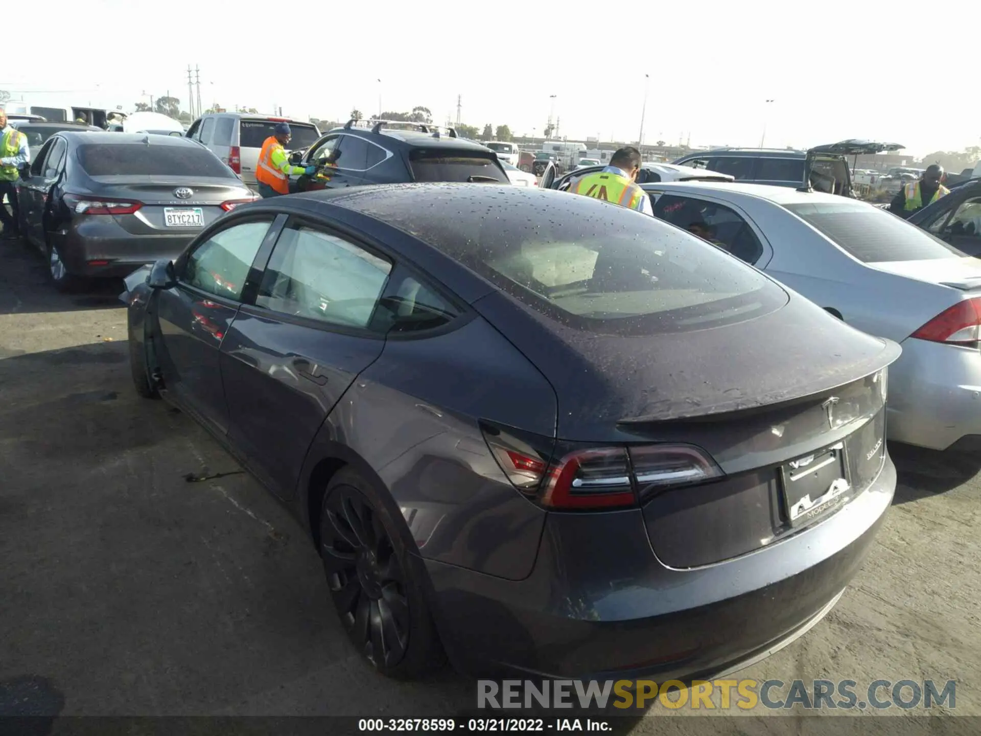 3 fotografías del automóvil dañado 5YJ3E1EC8MF094837 TESLA MODEL 3 2021