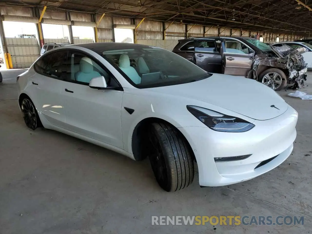 4 fotografías del automóvil dañado 5YJ3E1EC9MF062673 TESLA MODEL 3 2021