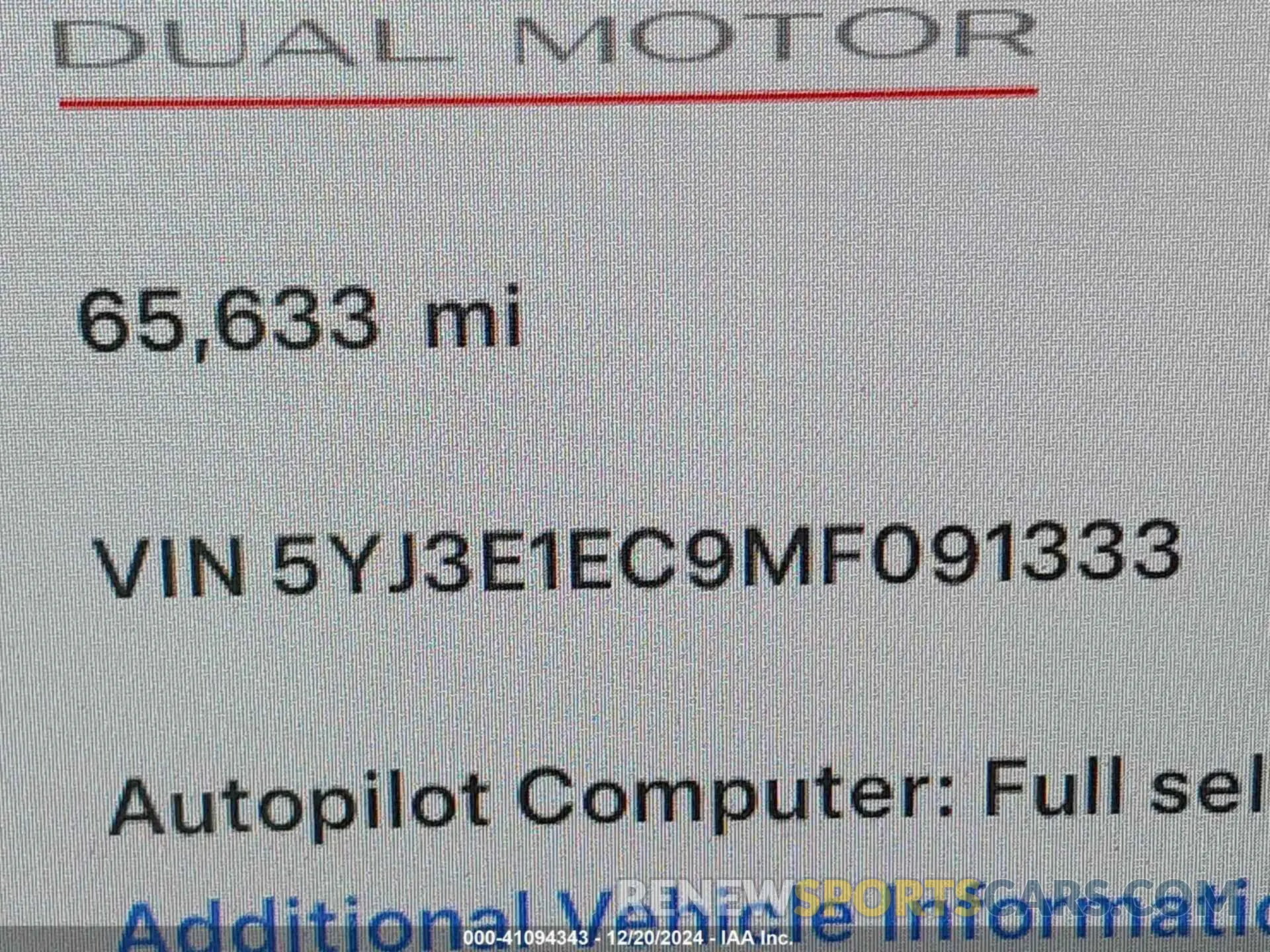 9 fotografías del automóvil dañado 5YJ3E1EC9MF091333 TESLA MODEL 3 2021