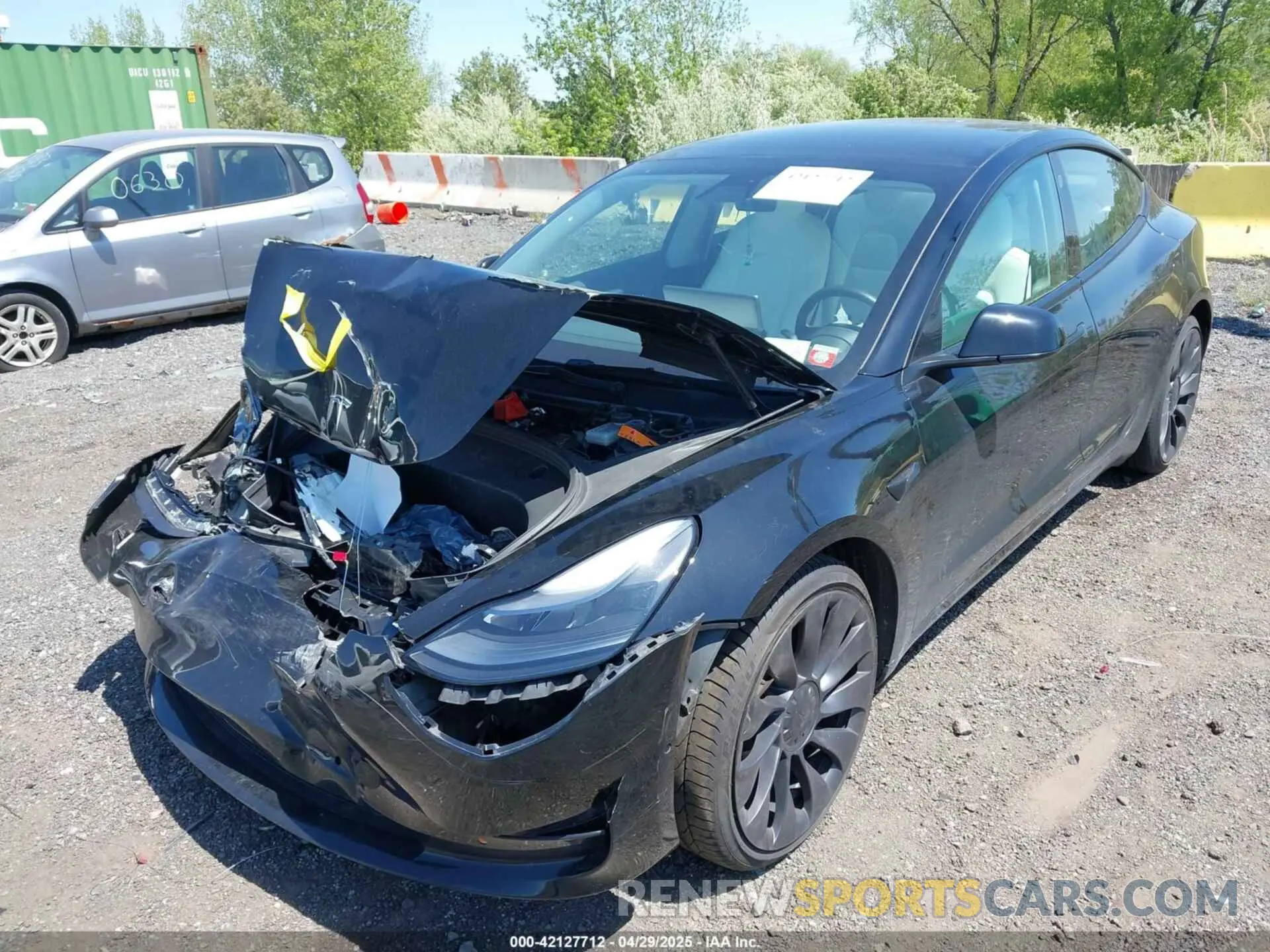 2 fotografías del automóvil dañado 5YJ3E1EC9MF091963 TESLA MODEL 3 2021