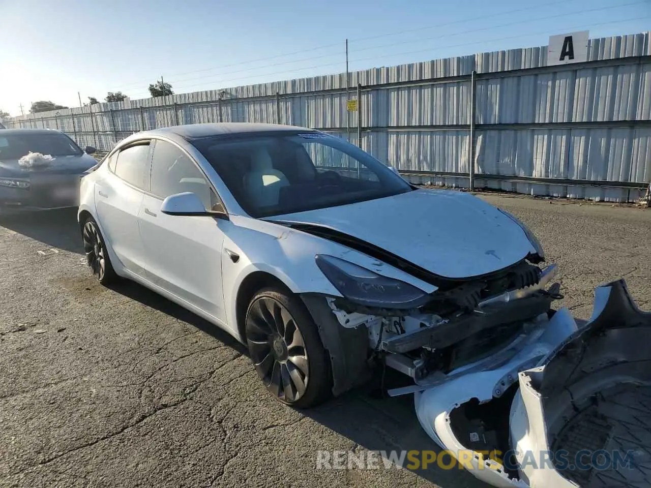 4 fotografías del automóvil dañado 5YJ3E1EC9MF875334 TESLA MODEL 3 2021